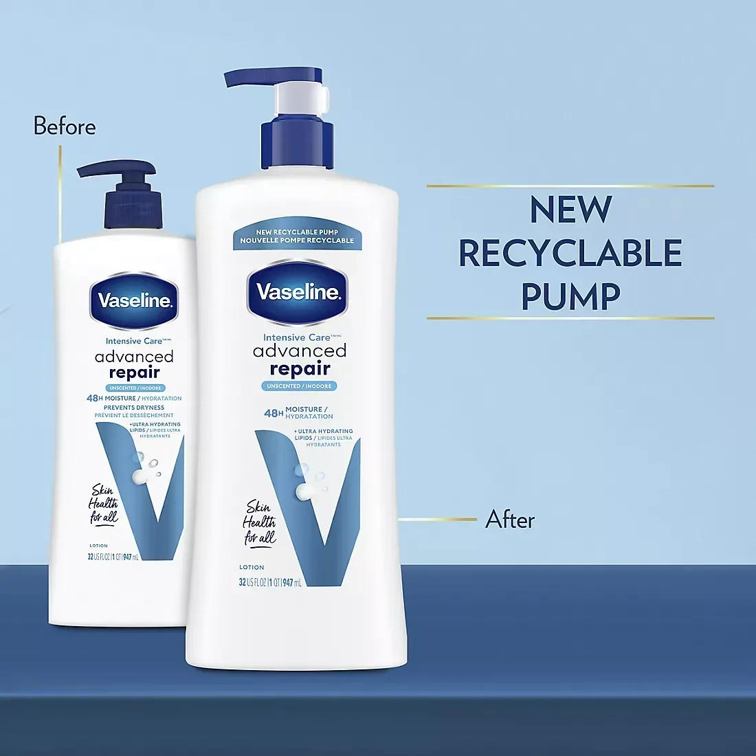 Vaseline Intensive Care Body Lotion, Advanced Repair, Unscented, 2 pk./20 oz. + Bonus 10 oz. Lotion - Image 4