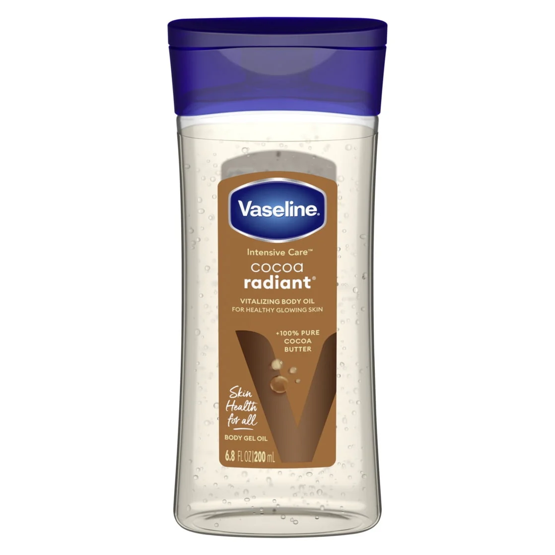 Vaseline Intensive Care Cocoa Radiant Body Gel Oil for Glowing Skin, 6.8 oz