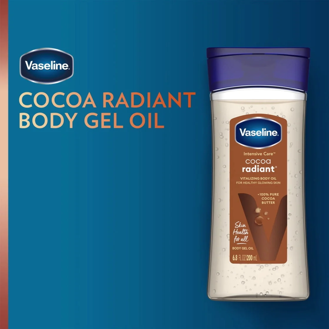 Vaseline Intensive Care Cocoa Radiant Body Gel Oil for Glowing Skin, 6.8 oz - Image 6