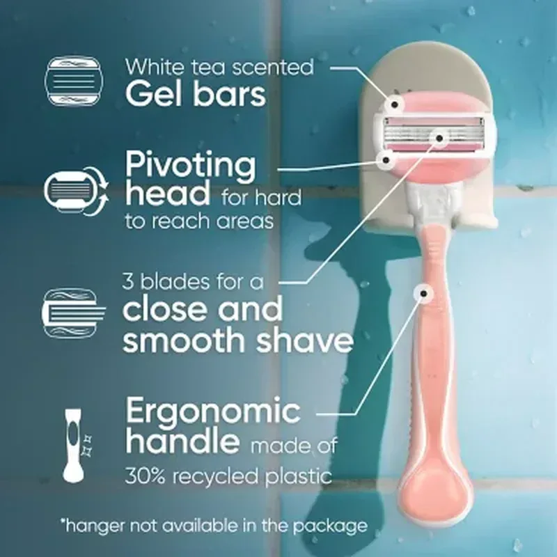 Venus Comfortglide Women'S Razor Handle + 12 Cartridges, White Tea - Image 6