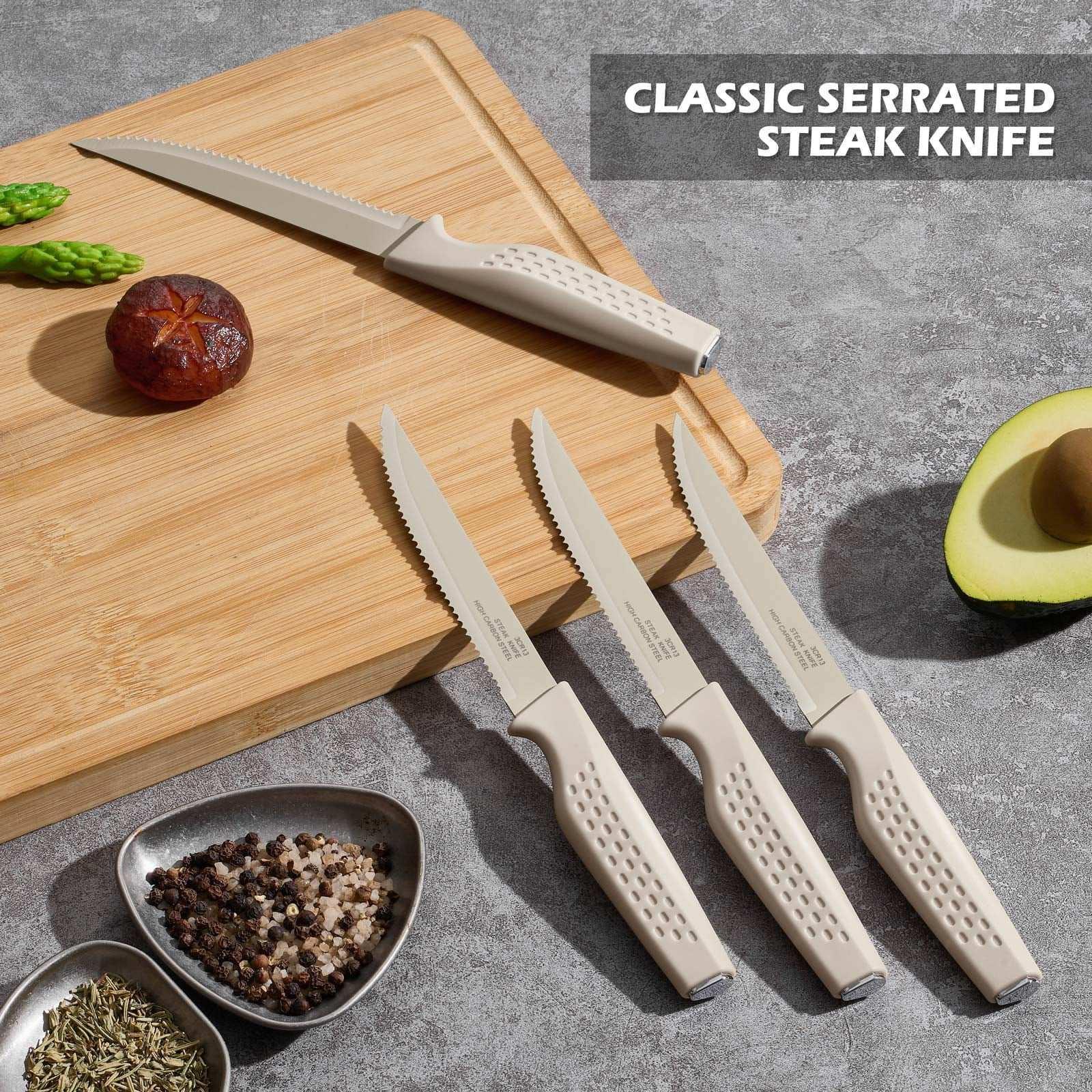 Vesteel Knife Block Set for Kitchen, 15-Piece High Carbon Stainless Steel Knives Set with Ergonomic Handle, Ultra-sharp & Rust Resistant - Image 17