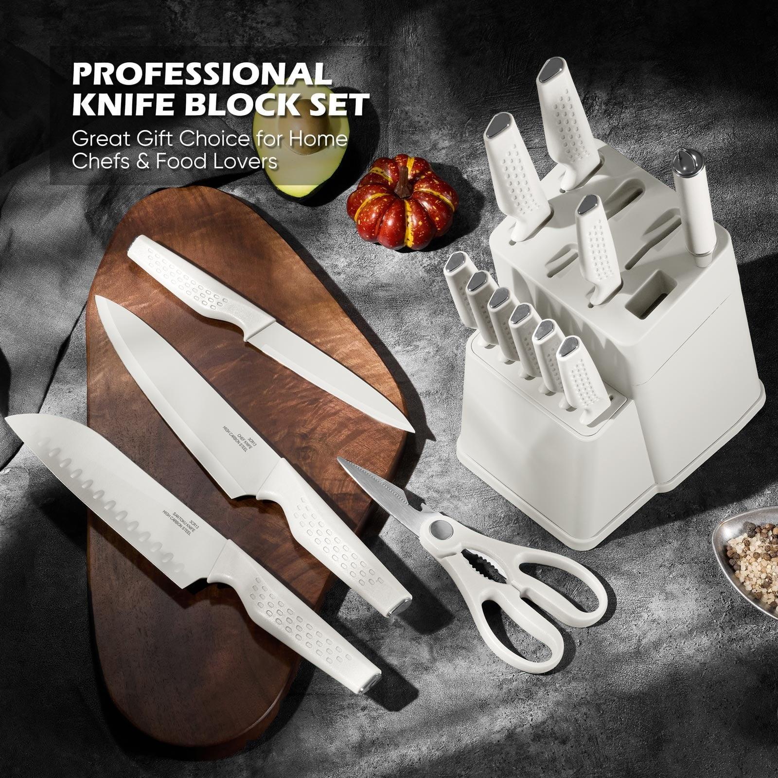 Vesteel Knife Block Set for Kitchen, 15-Piece High Carbon Stainless Steel Knives Set with Ergonomic Handle, Ultra-sharp & Rust Resistant - Image 24