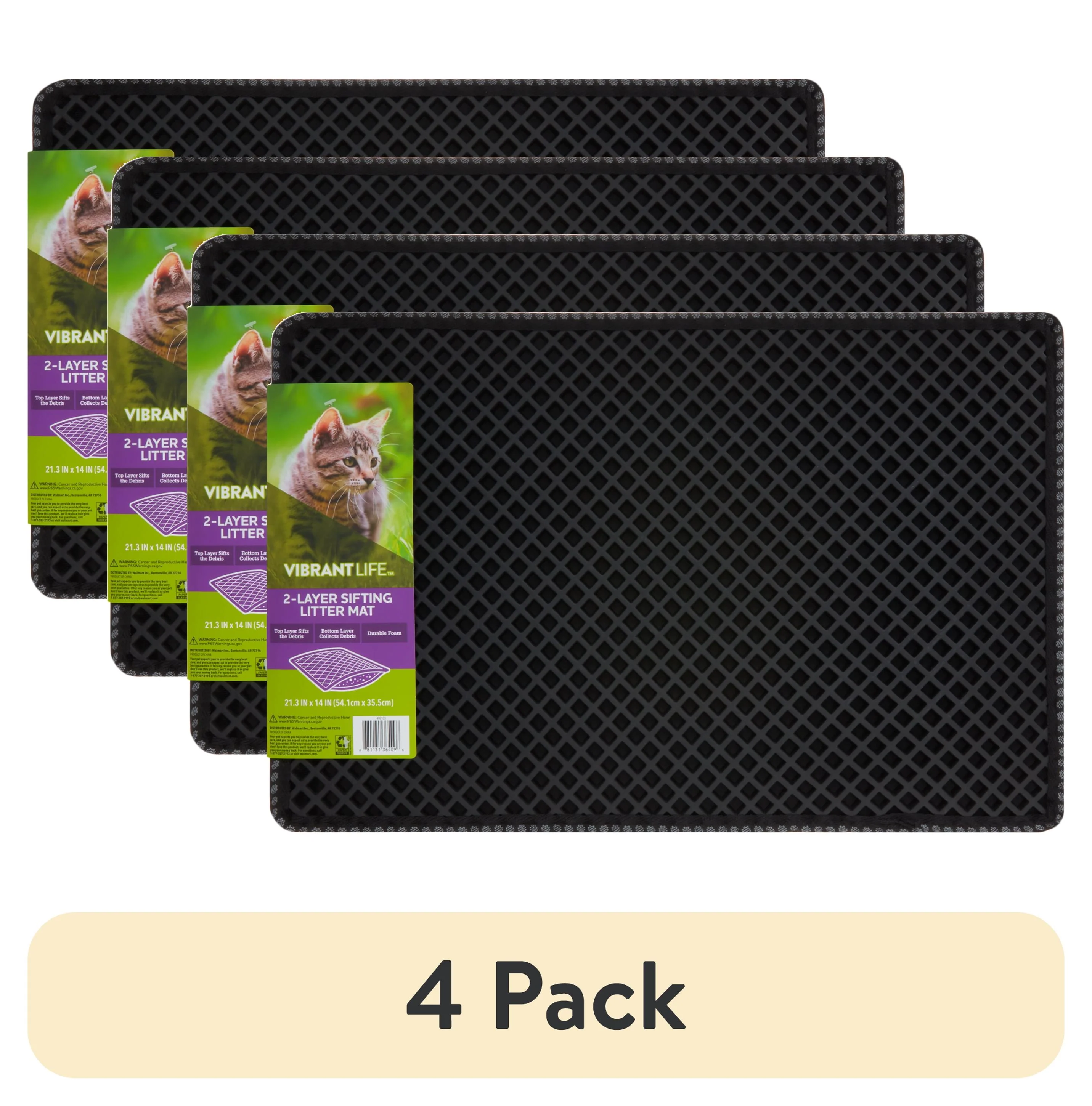 Vibrant Life 2-Layer Sifting Cat Litter Mat, Black, 21.3" x 14" - Image 5