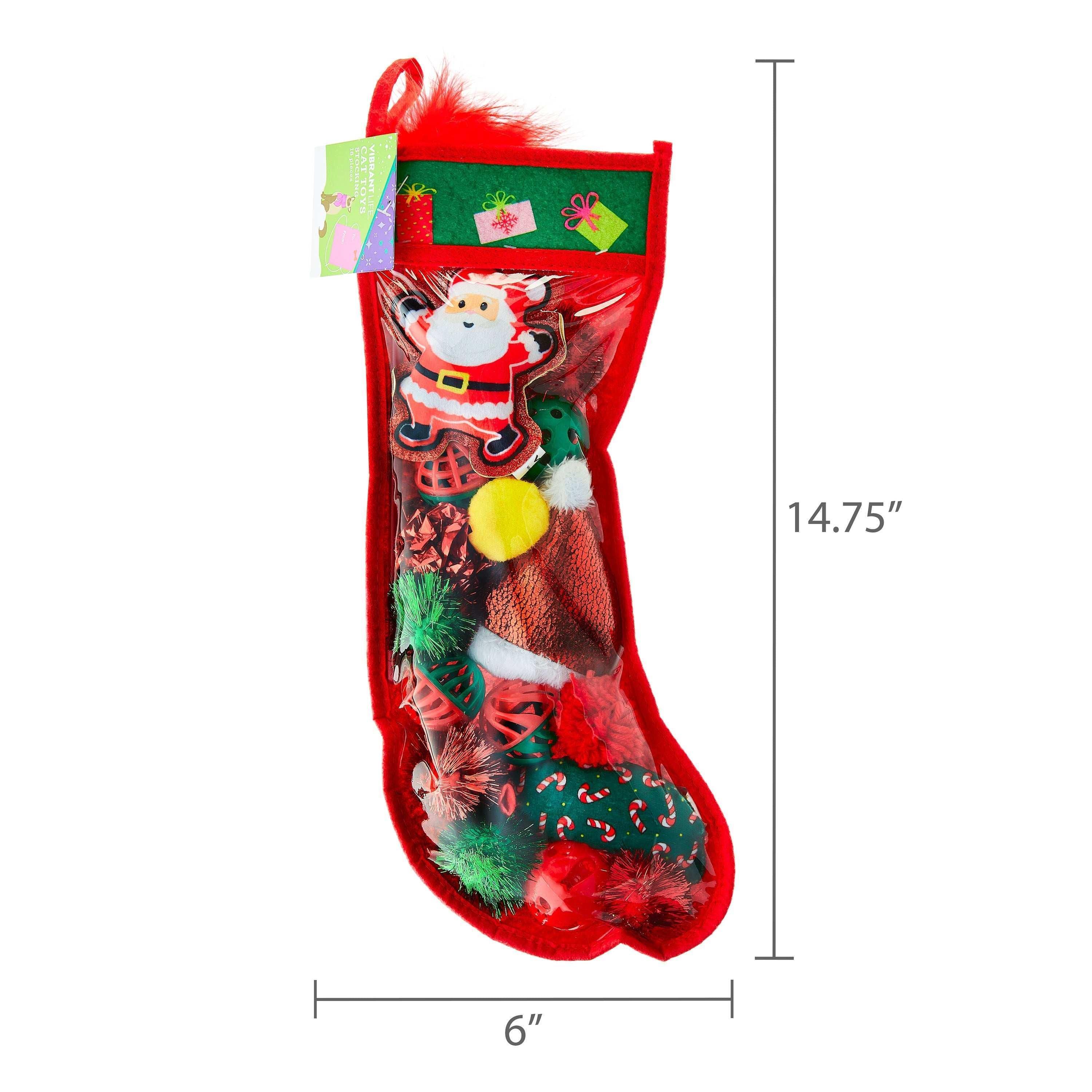 Vibrant Life Holiday 18-Piece Cat Toy Stocking Gift Set, Red - Image 5