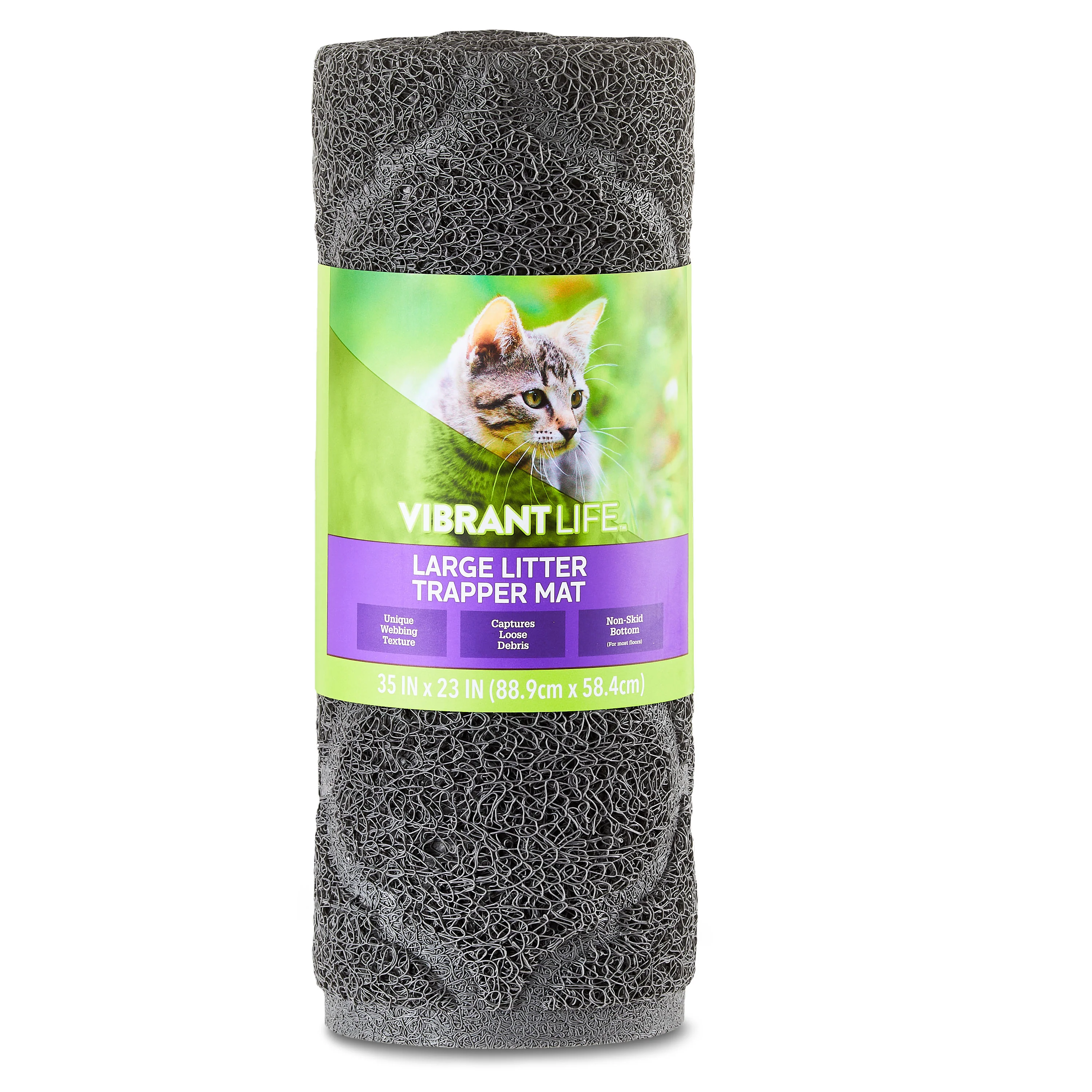 Vibrant Life Large Trapper Litter Mat, 35" x 23", Gray - Image 4