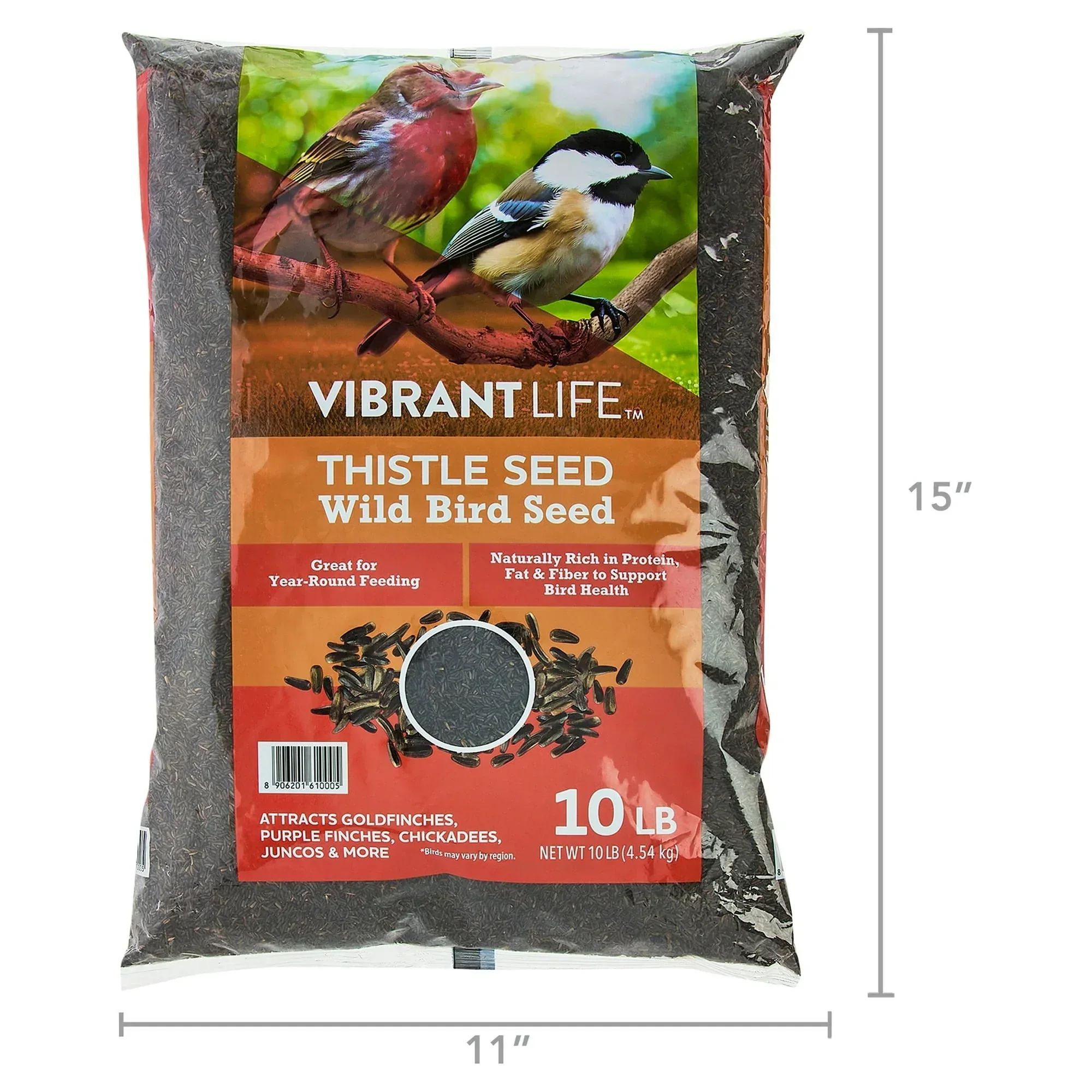 Vibrant Life Nyjer Thistle Seed Wild Bird Food for Finches, 10 lb Bag - Image 9