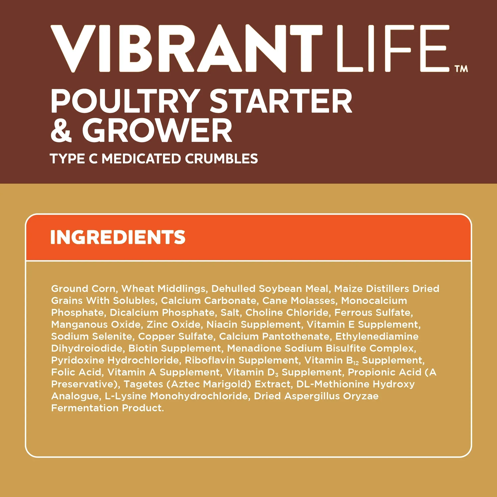 Vibrant Life Poultry Starter and Grower Type C Medicated Crumbles, 5 lb Bag - Image 3