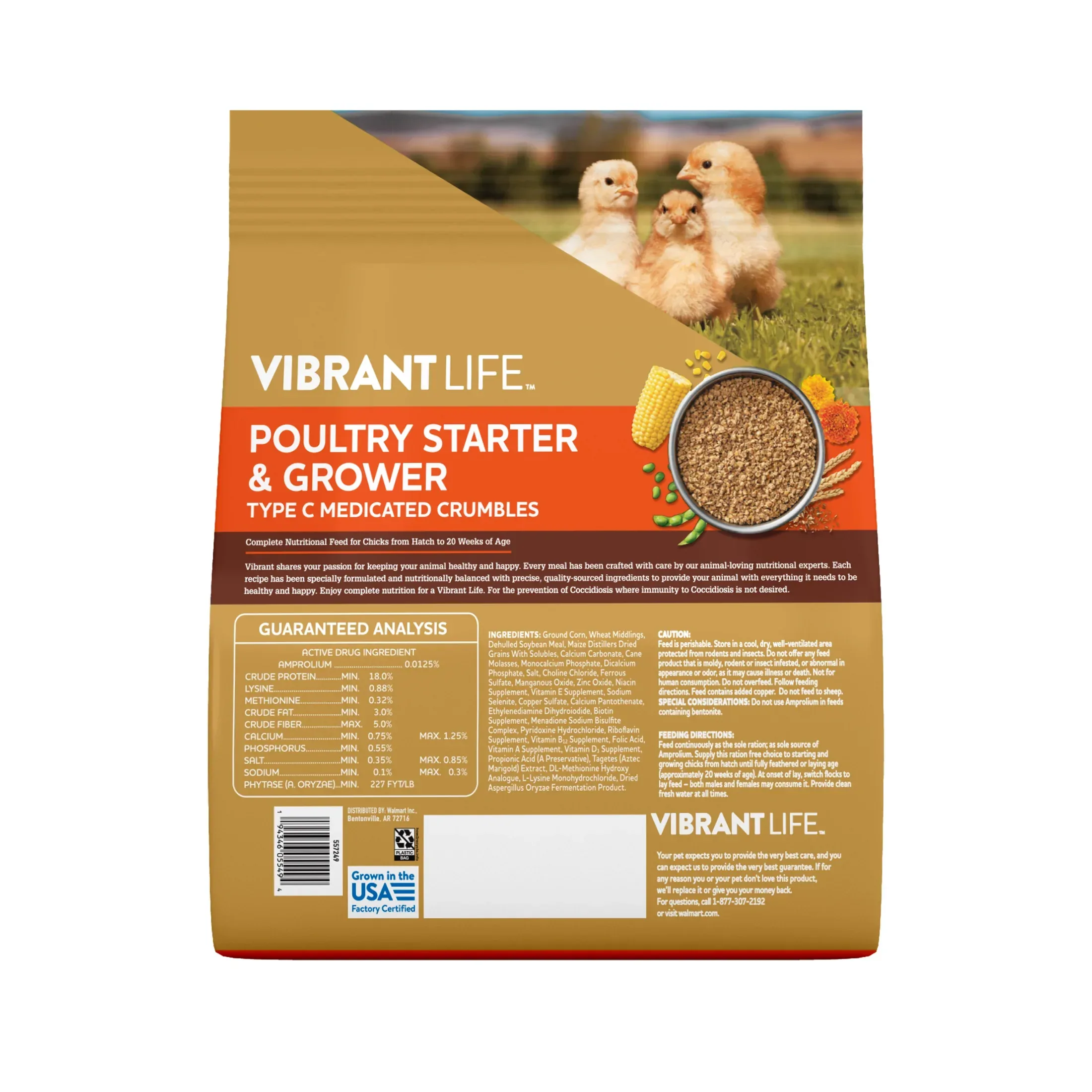 Vibrant Life Poultry Starter and Grower Type C Medicated Crumbles, 5 lb Bag - Image 4