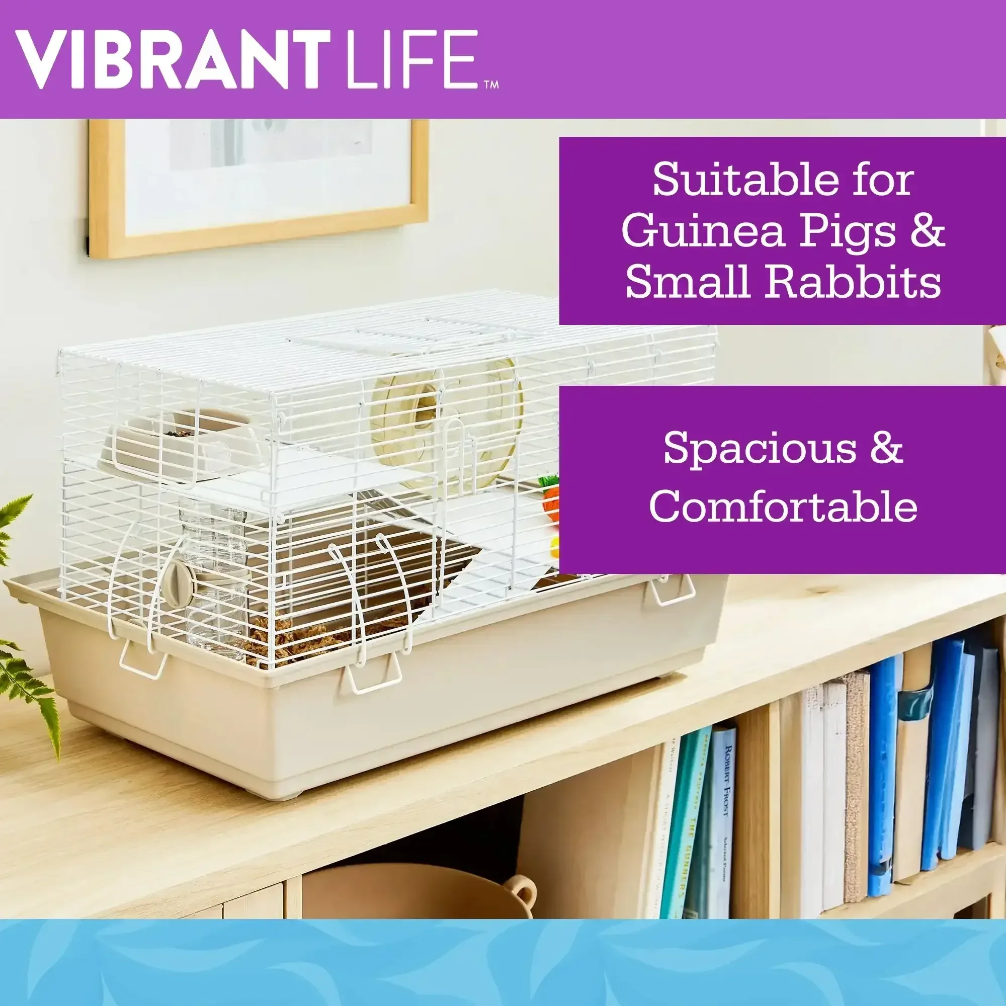 Vibrant Life Split-Level Hamster Habitat with Running Wheel & Feeding Accessories - Image 3