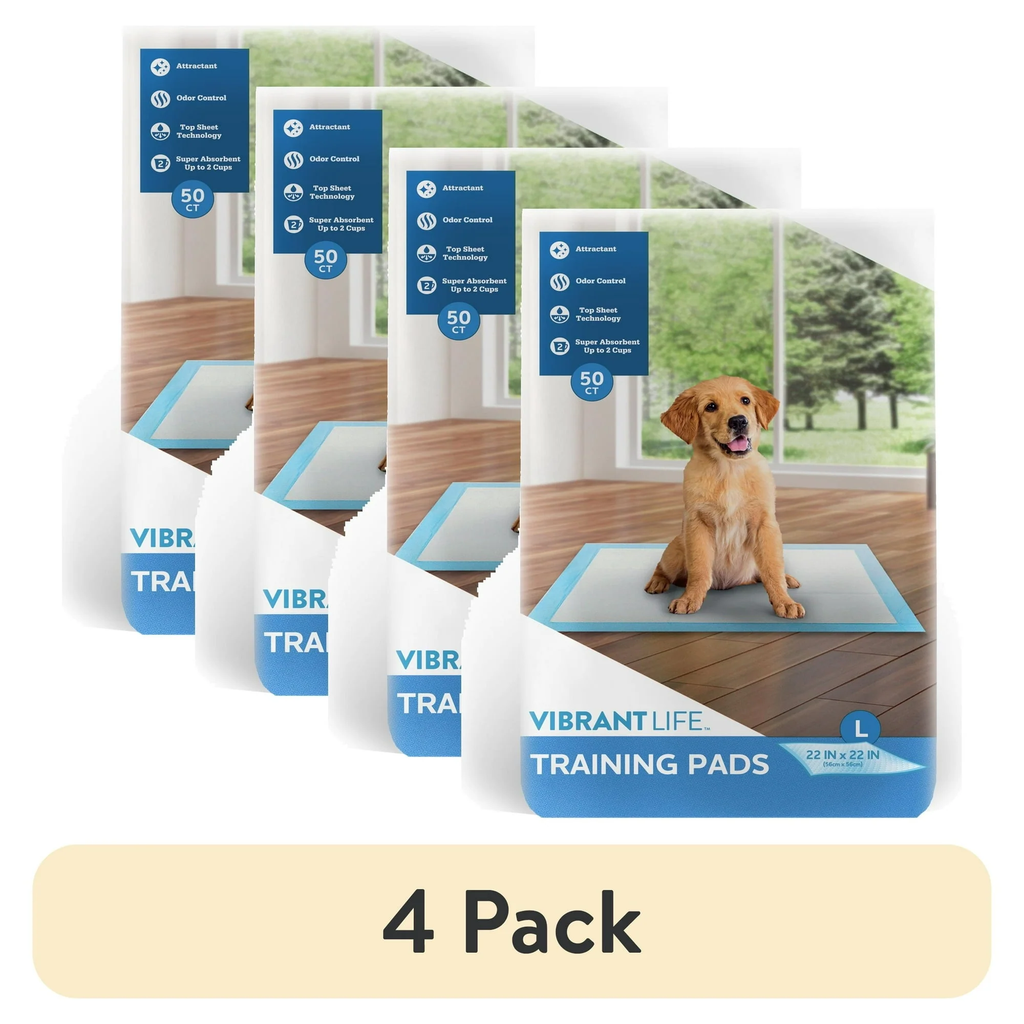 Vibrant Life Training Pads – Super Absorbent, Leak Proof, & Fast Dry Dog and Puppy Pee Pads – L 22 in x 22 in, 50 Count - Image 11