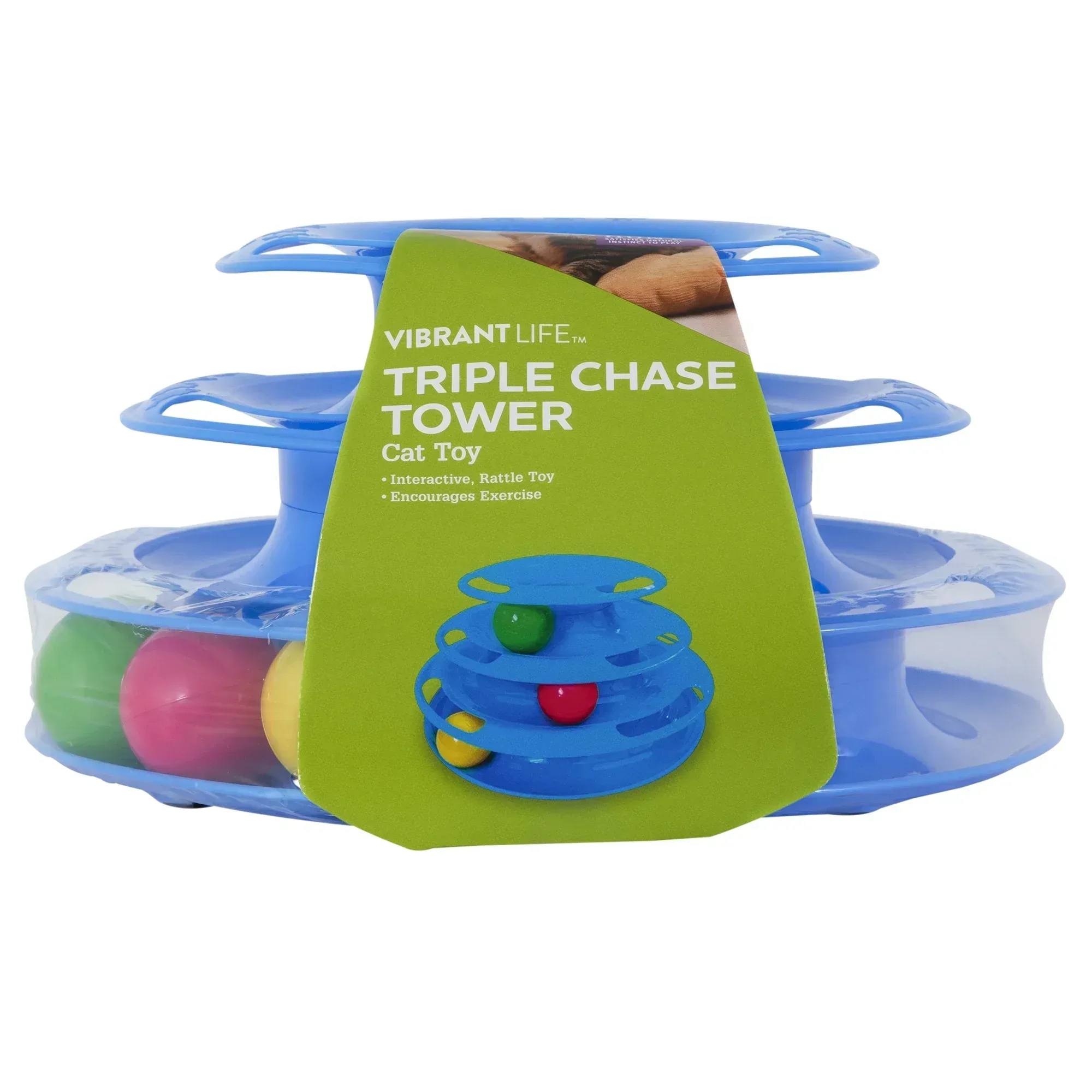 Vibrant Life Triple Chase 3 Tier Tower Interactive Ball Toy for Cats and Kittens - Image 2