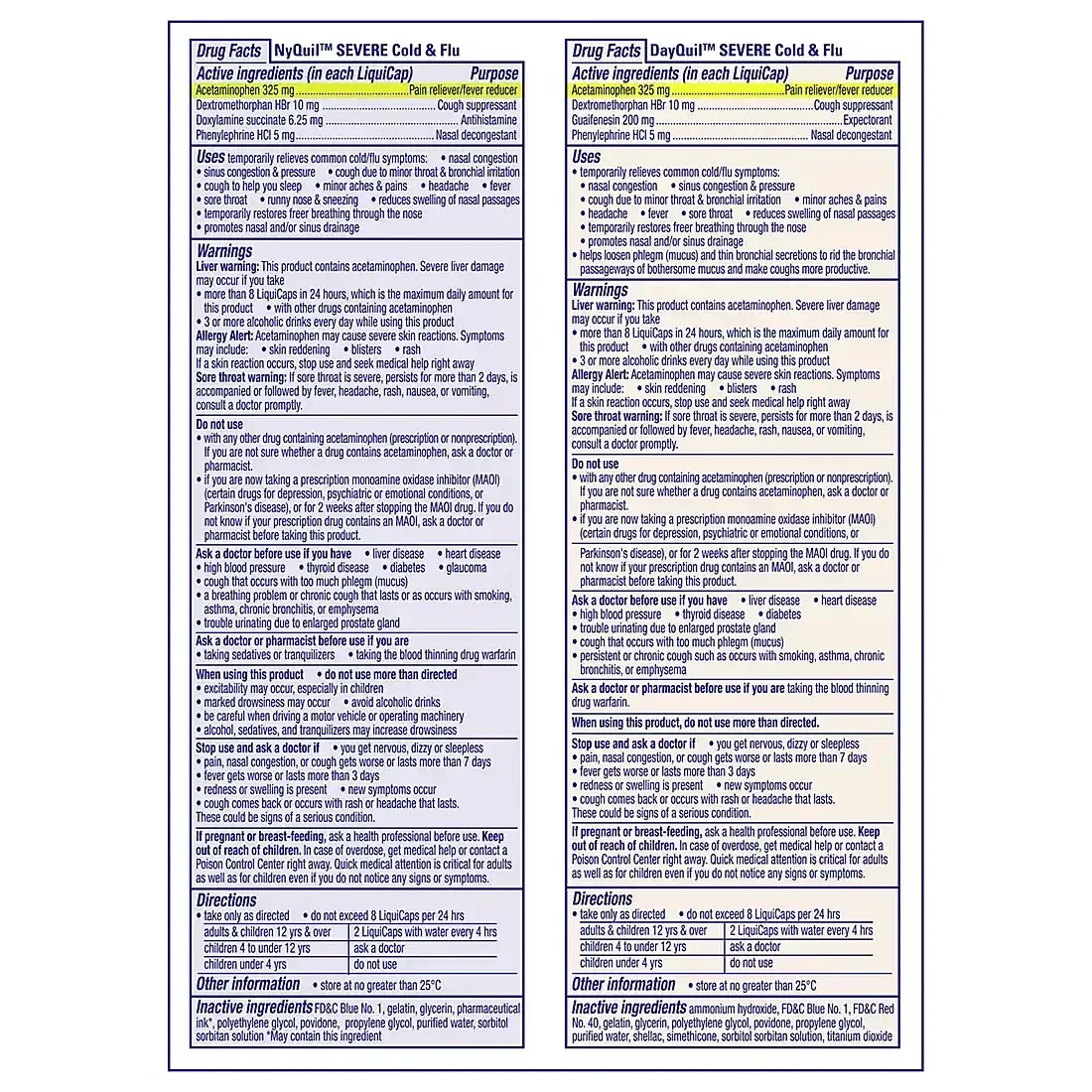 Vicks DayQuil & NyQuil Severe Cold & Flu Relief Co-Pack, Over-the-Counter Medicine, 72 Count - Image 2