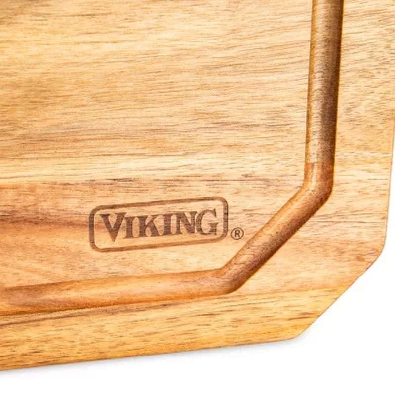 Viking Acacia Wood, Reversible Carving Board with Juice Well - Image 2