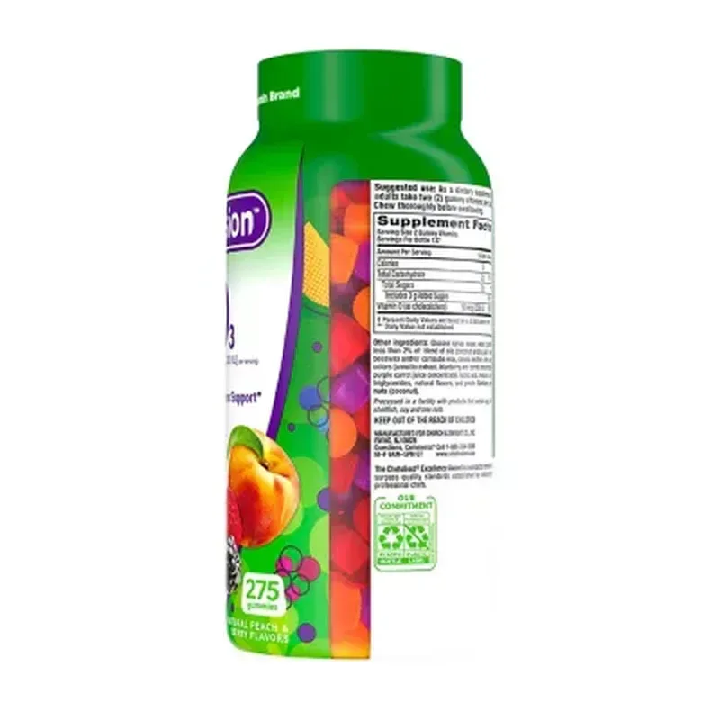 Vitafusion Vitamin D Gummies, 2000 IU, Peach and Berry (275 Ct.) - Image 6
