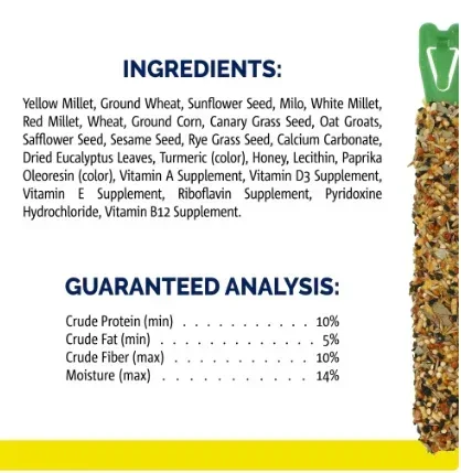 Vitakraft Crunch Sticks Cockatiel Treat - Golden Honey - Pet Bird Treat Toy - Image 3