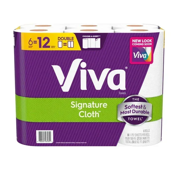 Viva Signature Cloth Paper Towels, 6 Double Rolls, 86 Sheets per Roll - Image 2