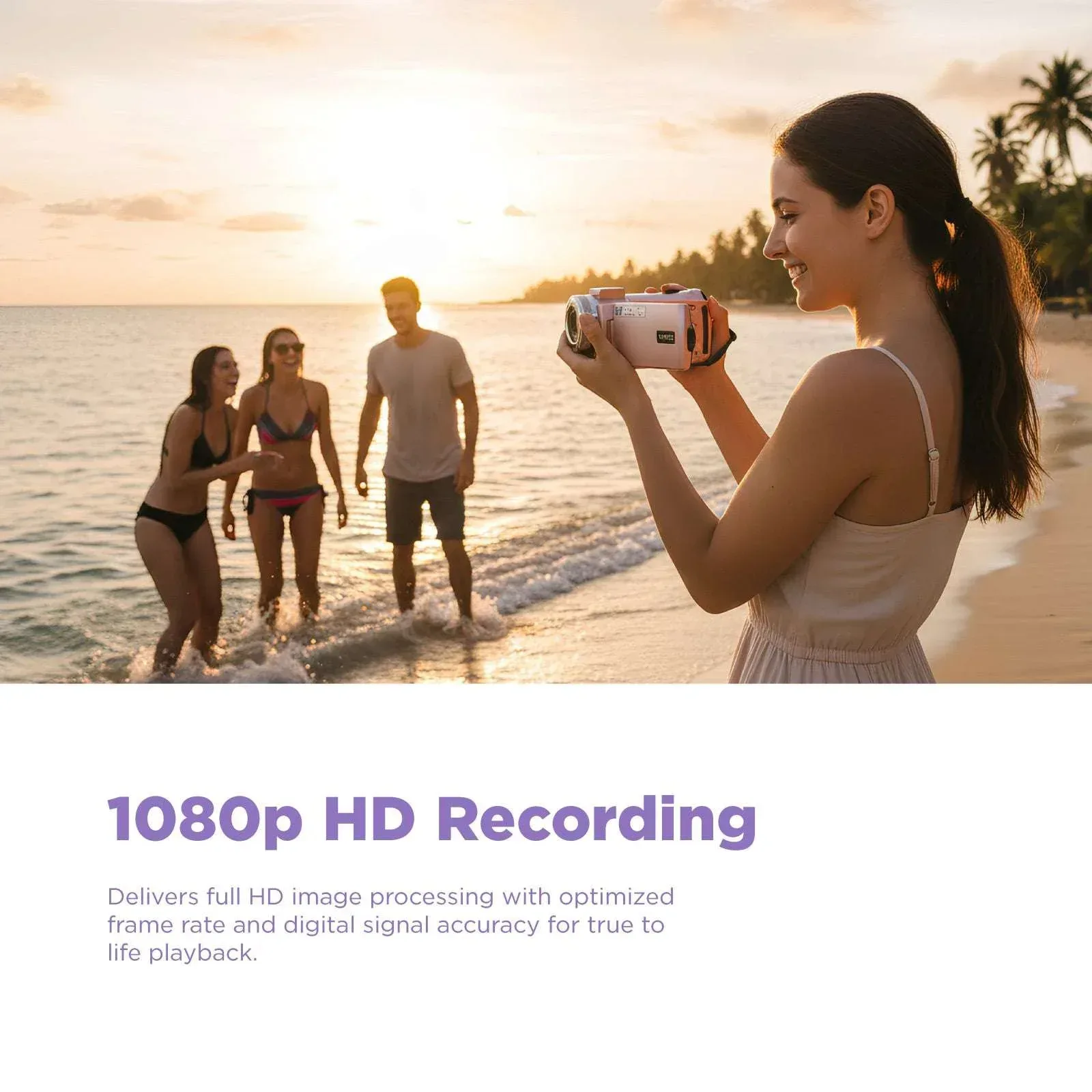 Vivitar PopCam Digital Camcorder, 48MP, Full HD 1080p Video Camera with 3" Flip Screen, 16x Digital Zoom, Built-in Microphone, Compact Vlogging Camera for Beginners, Travel, & Family Recording - Image 5