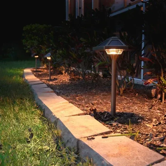 VOLT Premium Solid Brass Outdoor Solar Path Lights, 2-pack - Image 5