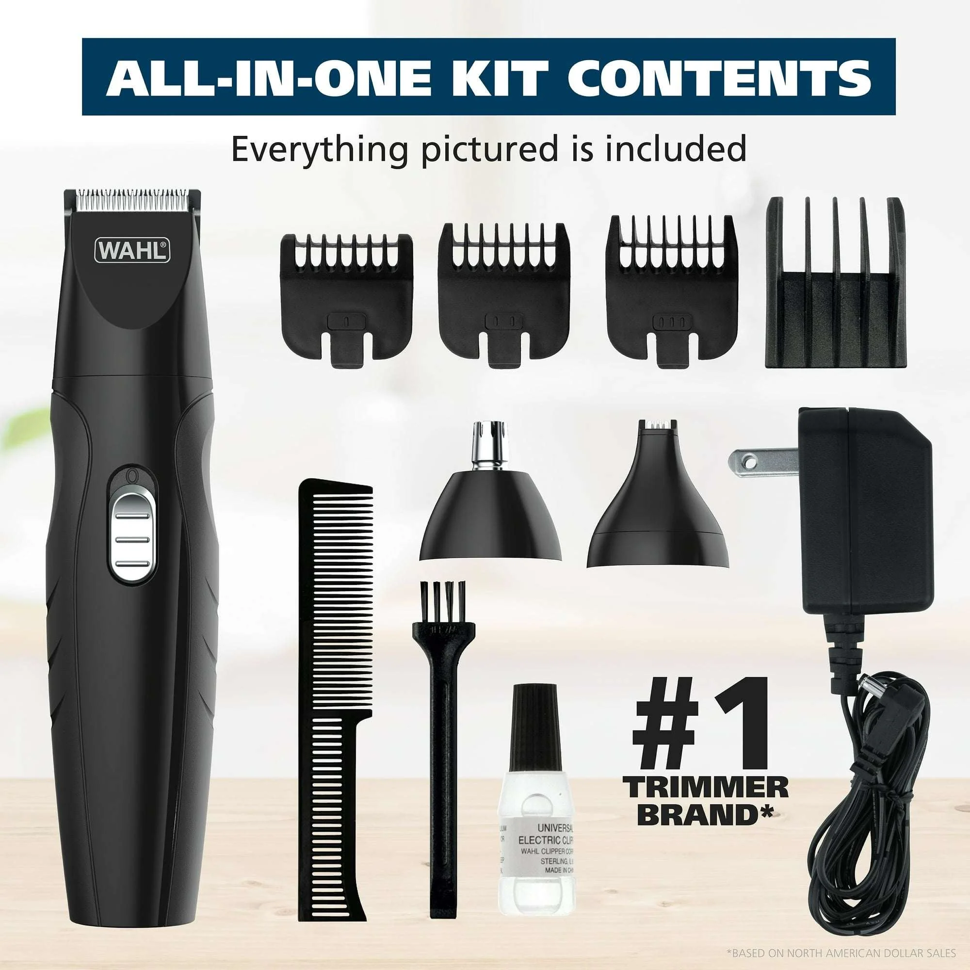 Wahl All in One Rechargeable Beard, Mustache, Detail Trimmer for Men, Black, 05644 - Image 3