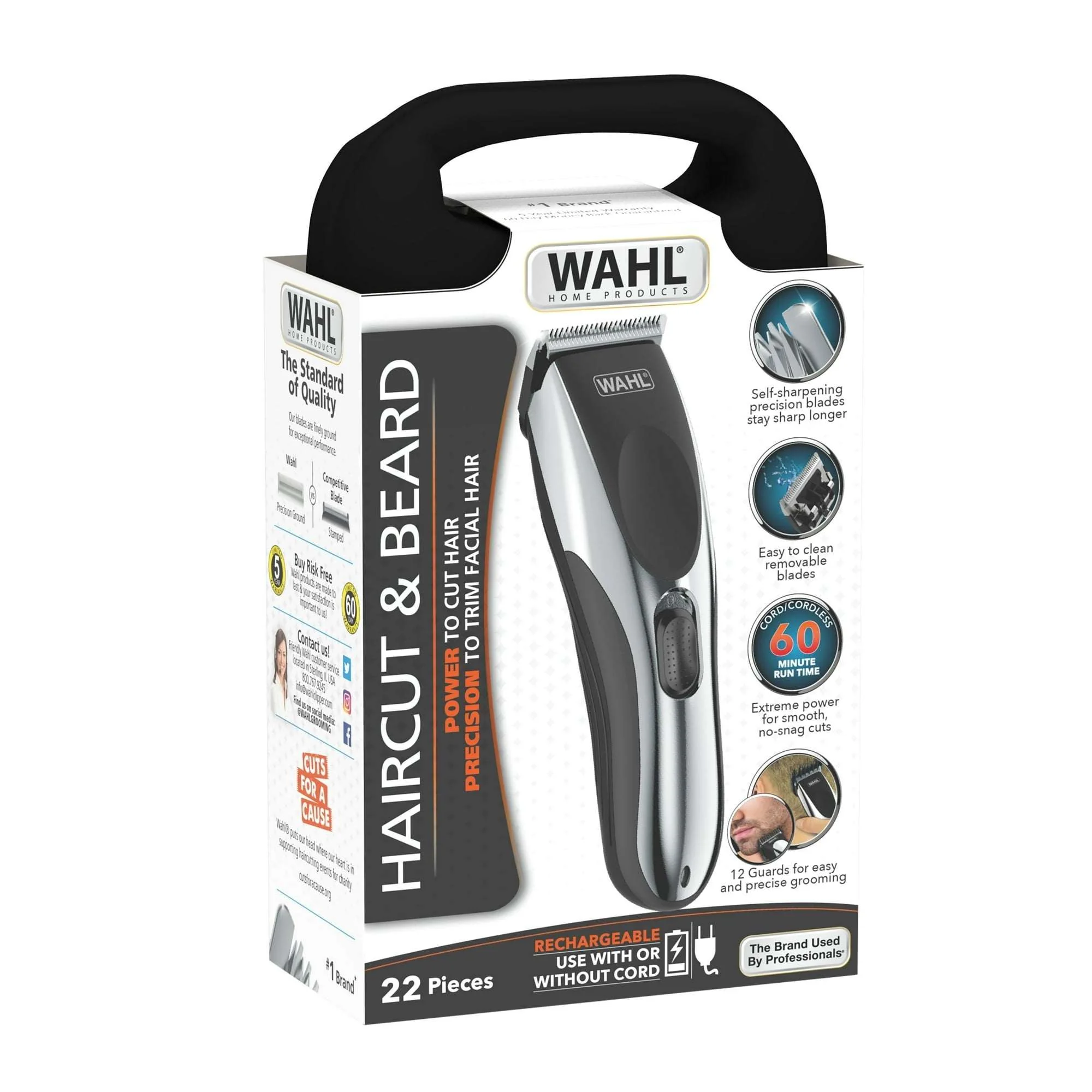 Wahl Haircut & Beard Cordless Trimmer Kit, Men or Women, 22pc, Black - 9639-2201 - Image 10