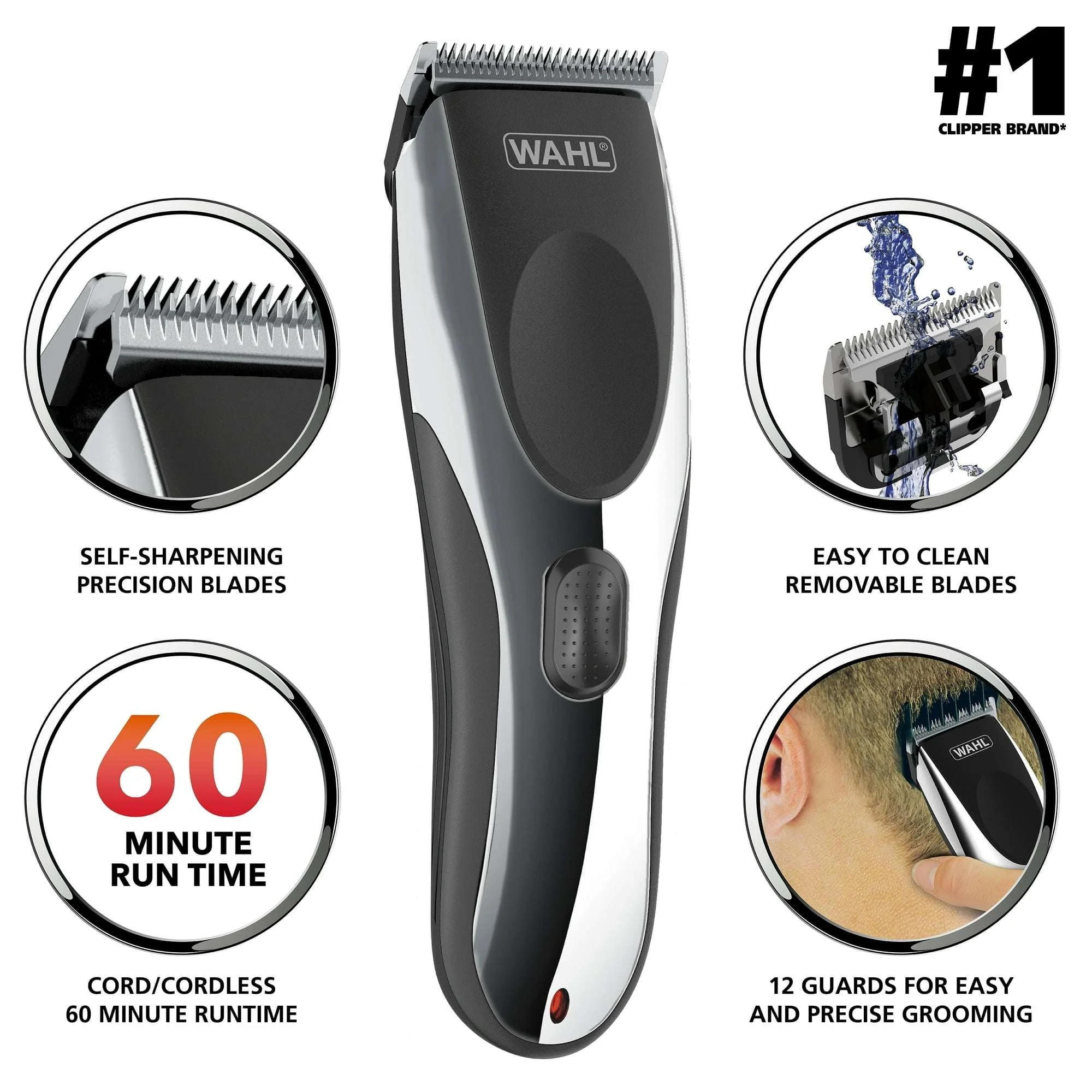 Wahl Haircut & Beard Cordless Trimmer Kit, Men or Women, 22pc, Black - 9639-2201 - Image 3
