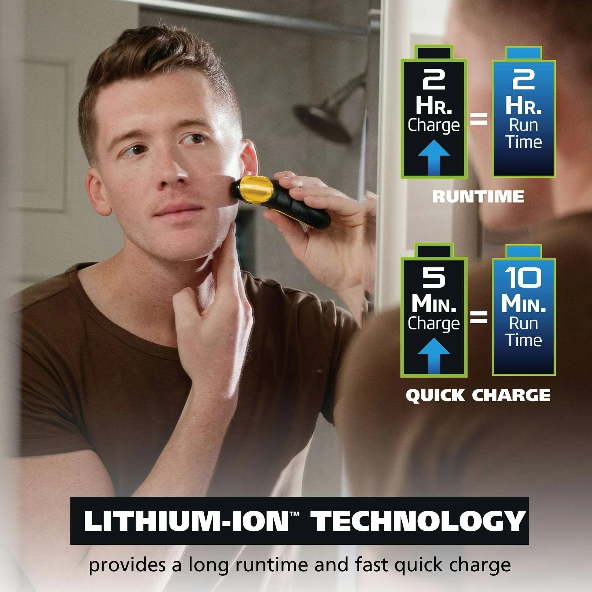 Wahl Life Proof Shaver, Rechargeable Lithium Ion, Compact Flex Foil Shaver & USB Convenience, Men, Yellow - 3023681 - Image 6