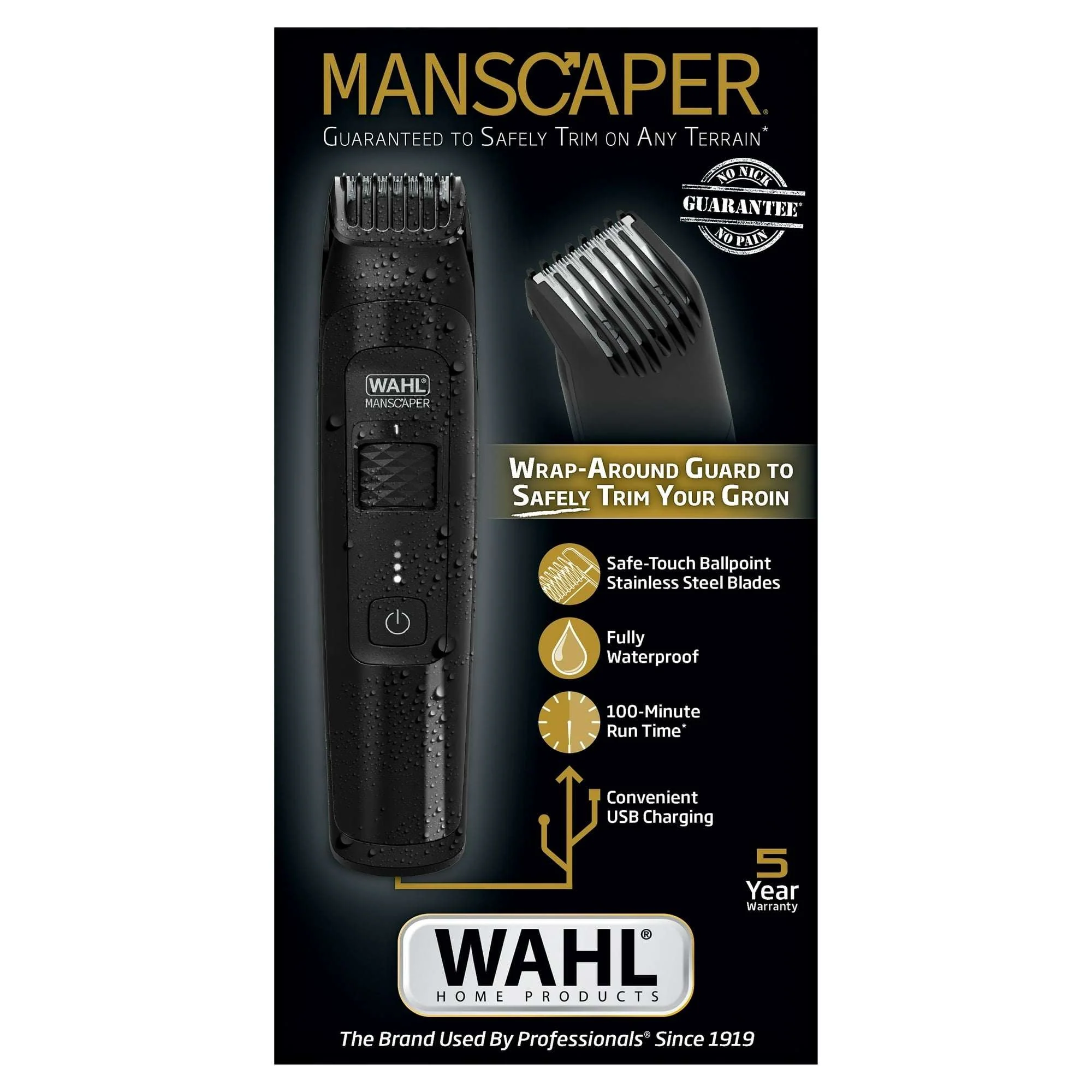 Wahl Manscaper Rechargeable Body Groomer for Men, Waterproof, Lithium Ion Battery, 1pc, Black - 5618-100 - Image 10