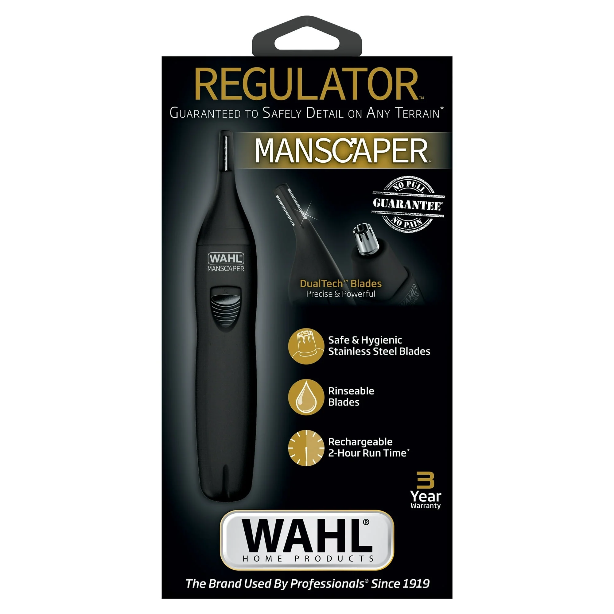 Wahl Manscaper Regulator, Rechargeable Ear, Nose, Brow Double Sided Men's Detail Trimmer, 9865-4701 - Image 11