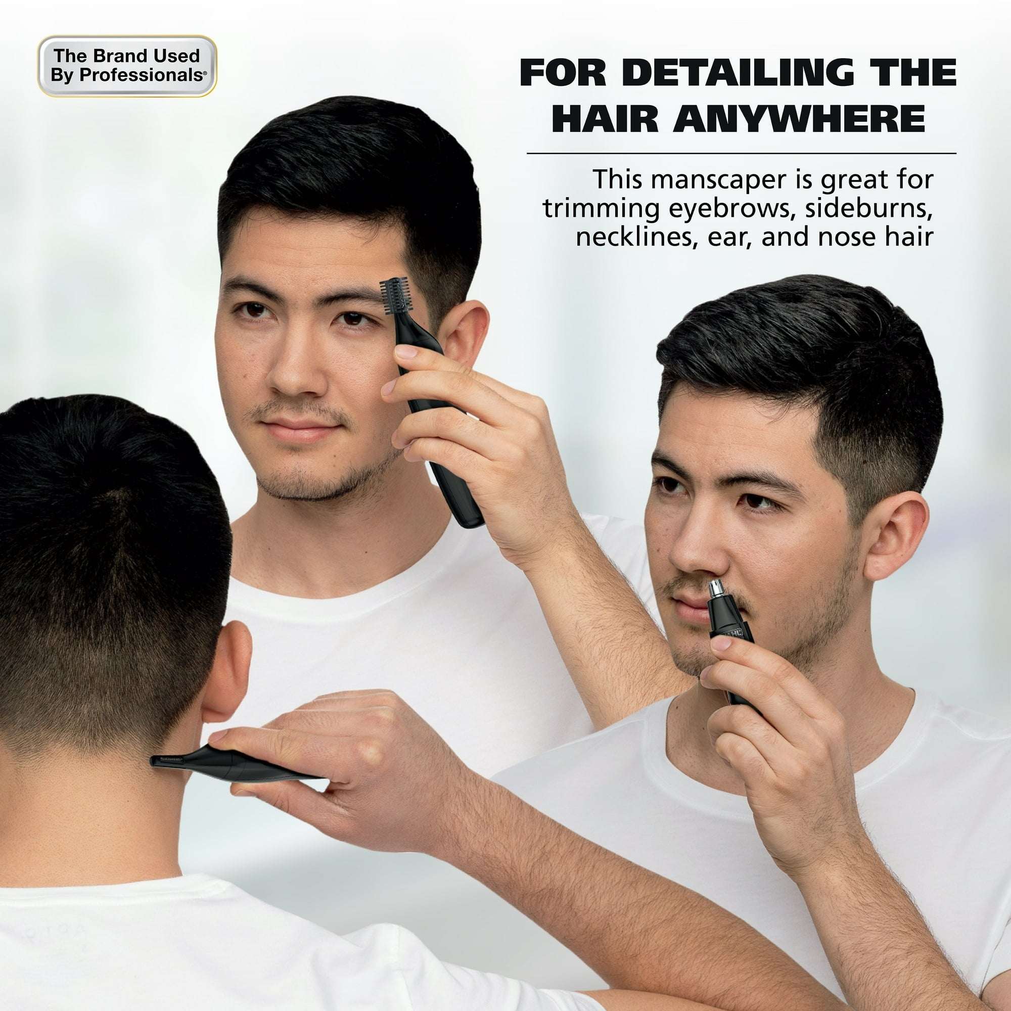 Wahl Manscaper Regulator, Rechargeable Ear, Nose, Brow Double Sided Men's Detail Trimmer, 9865-4701 - Image 7