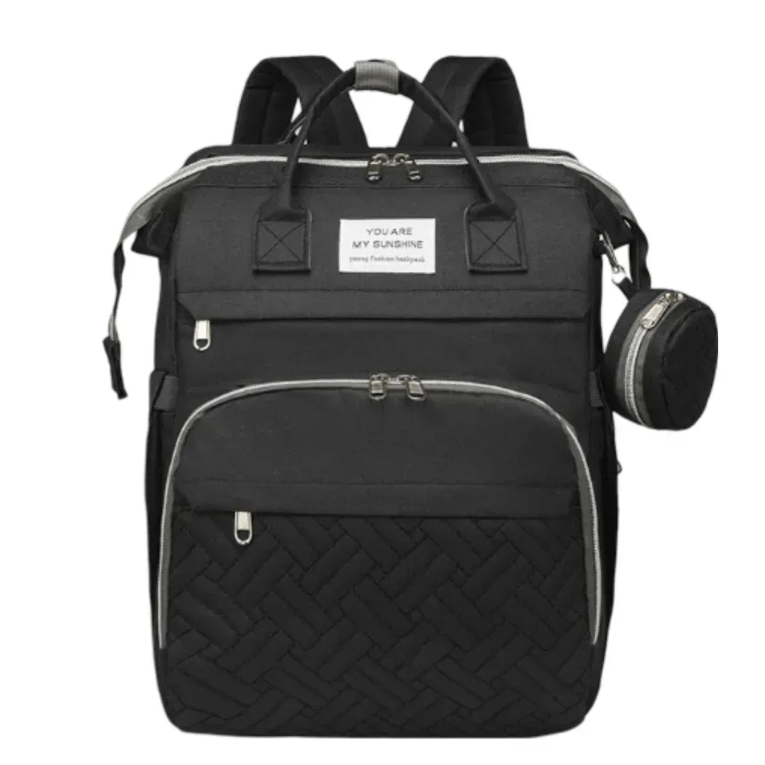 Waterproof Diaper Bag Backpack, Multifunctional Travel Nappy Bag with Changing Pad, Great for Moms and Dads, Baby Shower Gift (Black) - Image 4