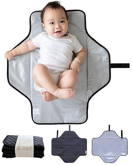 Waterproof Mummy Changing Pad, Foldable Diaper Bag, Portable Travel Changing Mat (Black) - Image 6