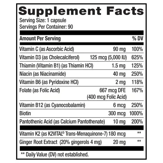 Weider Artery Health with Vitamin K2 Plus D3, 90 Veggie Caps - Image 5