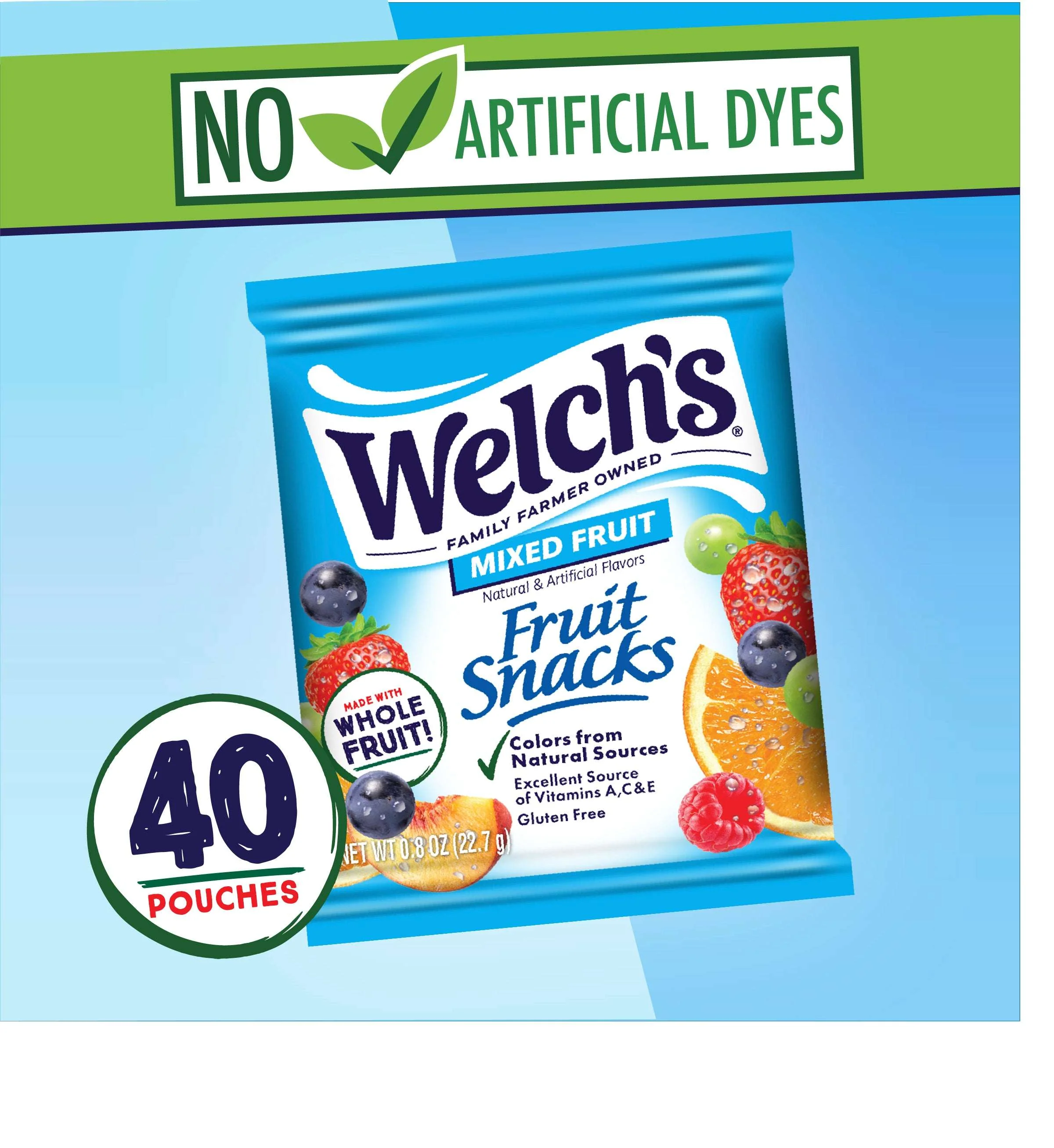 Welch's Fruit Snacks Gluten-Free Mixed Fruit Kids Snacks, Soft Snacks, 0.8 oz, 40 Count - Image 2