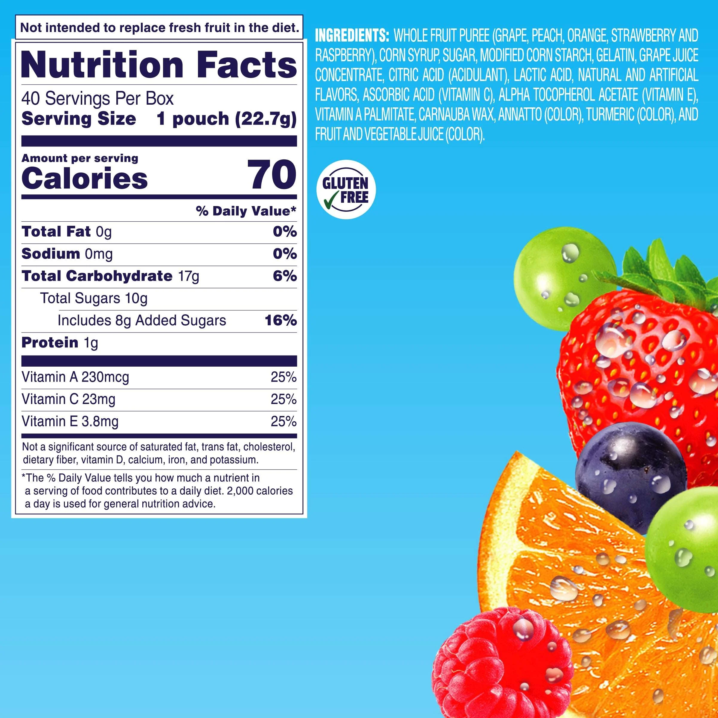 Welch's Fruit Snacks Gluten-Free Mixed Fruit Kids Snacks, Soft Snacks, 0.8 oz, 40 Count - Image 6