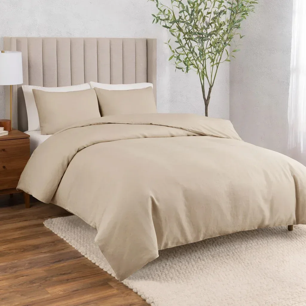 WelHome Cotton Linen Relaxed Duvet Cover, 3-piece Set - Image 13