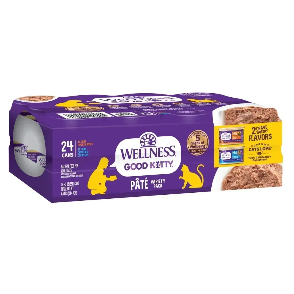 Wellness Good Kitty Wet Cat Food Pate Variety Pack, 3 oz, 24-count - Image 7