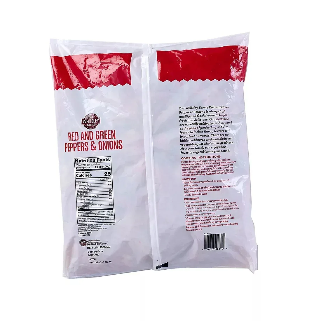 Wellsley Farms Frozen Red & Green Peppers and Onions, 4 ct./1 lb. - Image 2