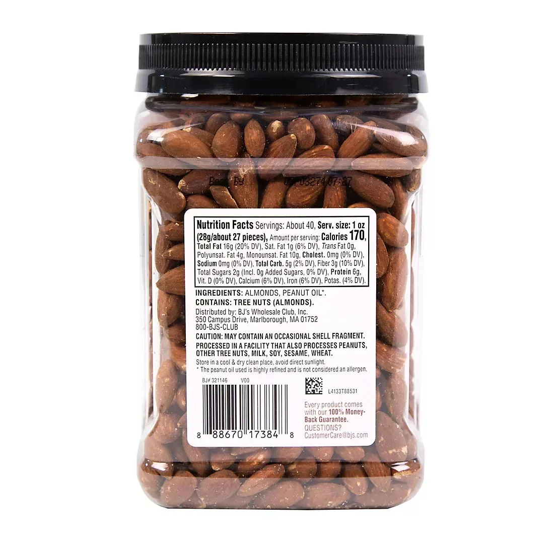 Wellsley Farms Oil Roasted and Unsalted Almonds, 40 oz. - Image 3