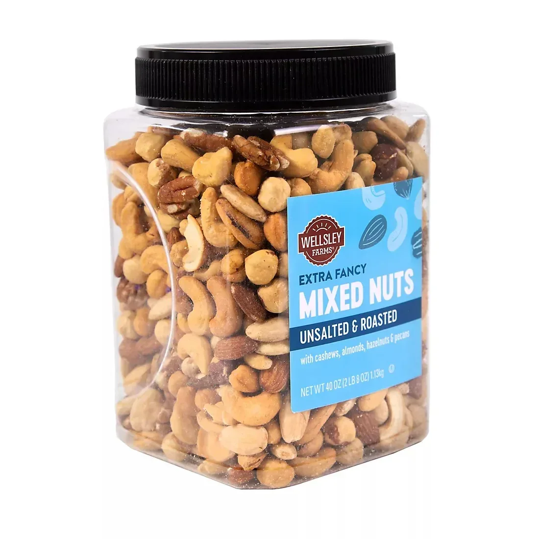 Wellsley Farms Roasted Unsalted Fancy Mixed Nuts, 40 oz. - Image 2