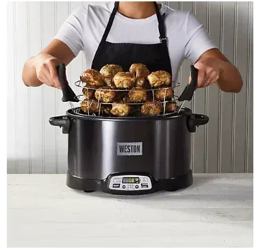 Weston 2-in-1 Indoor Smoker and Slow Cooker - Black and Stainless Steel - Image 2