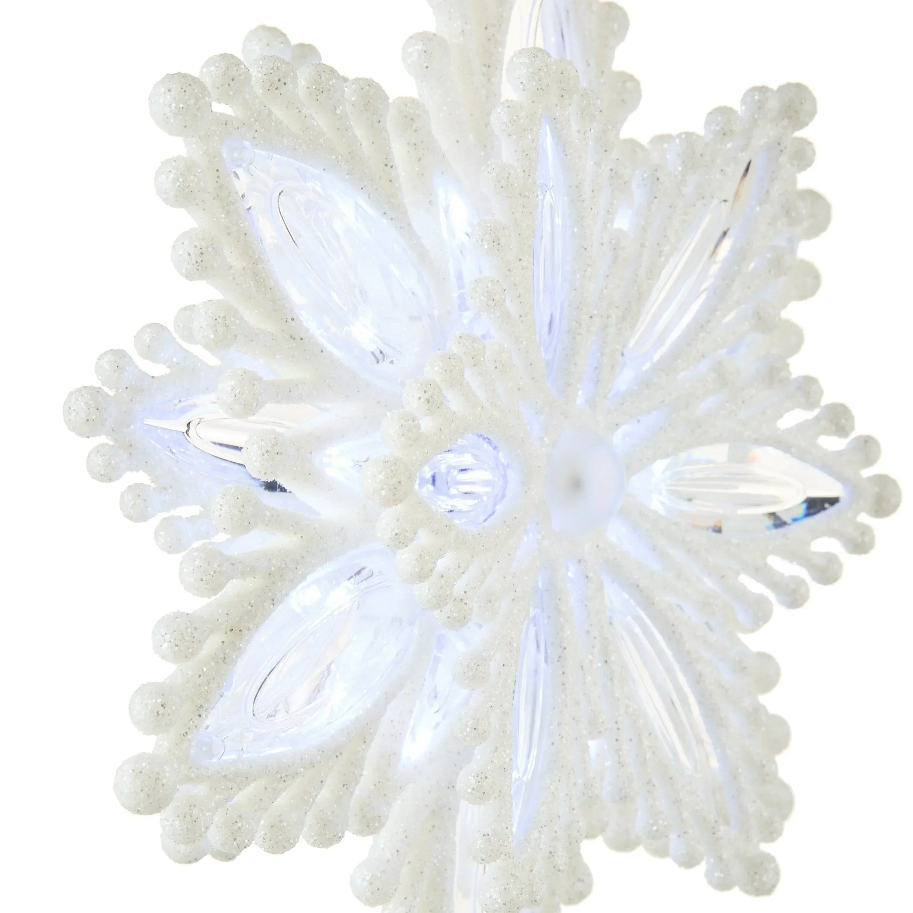 White Snowflake LED Christmas Tree Topper, 12.5", Holiday Time - Image 4