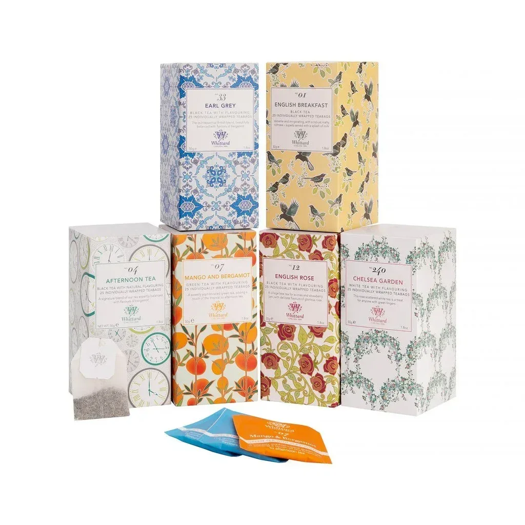 Whittard Tea Bag Collection, 6-pack (25 per box)