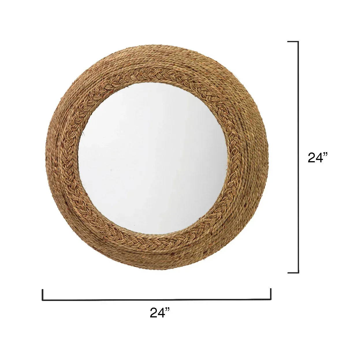 Wila Round Seagrass Wall Mirror - Image 4