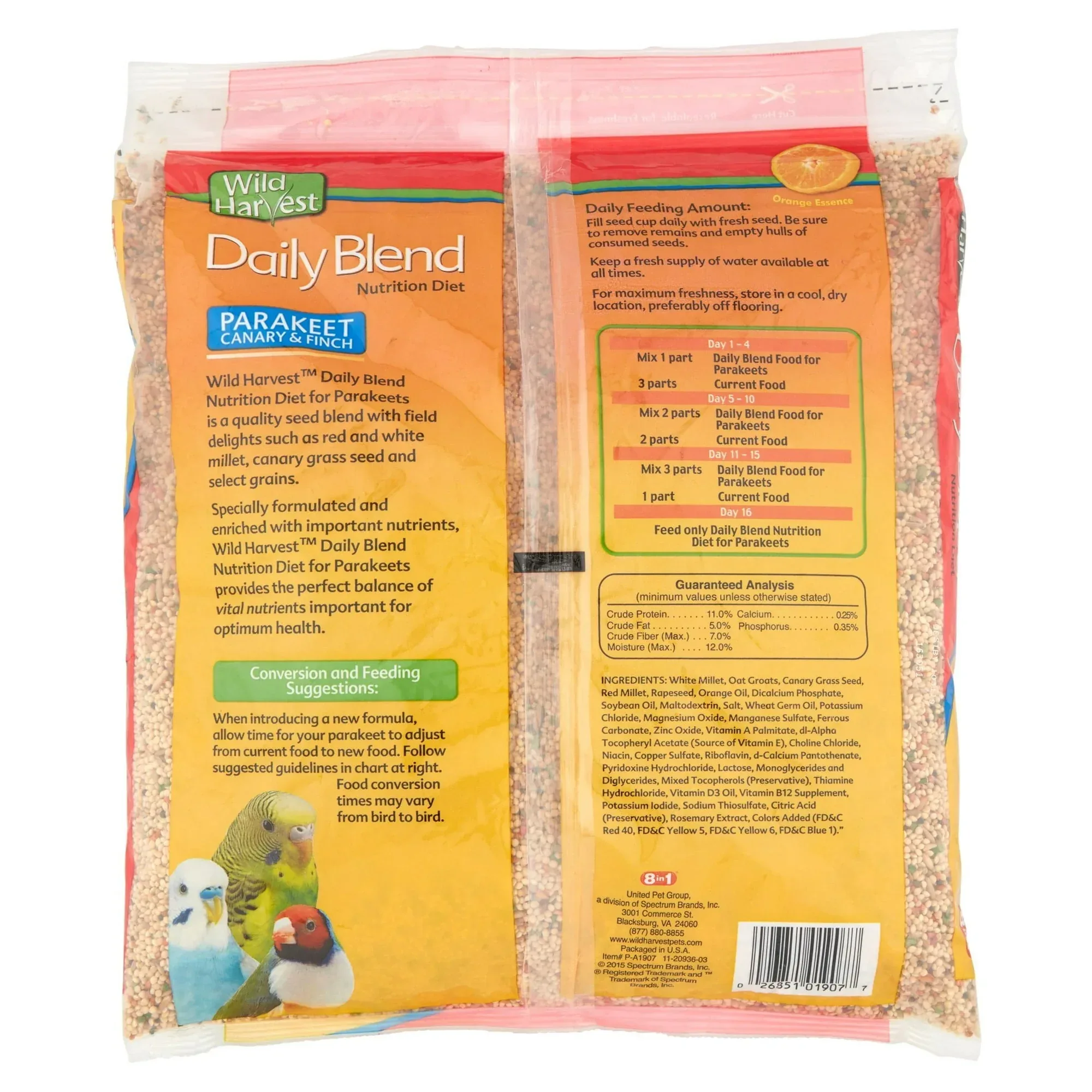 Wild Harvest Parakeet, Canary & Finch Daily Nutrition Blend, 5 lbs. - Image 3