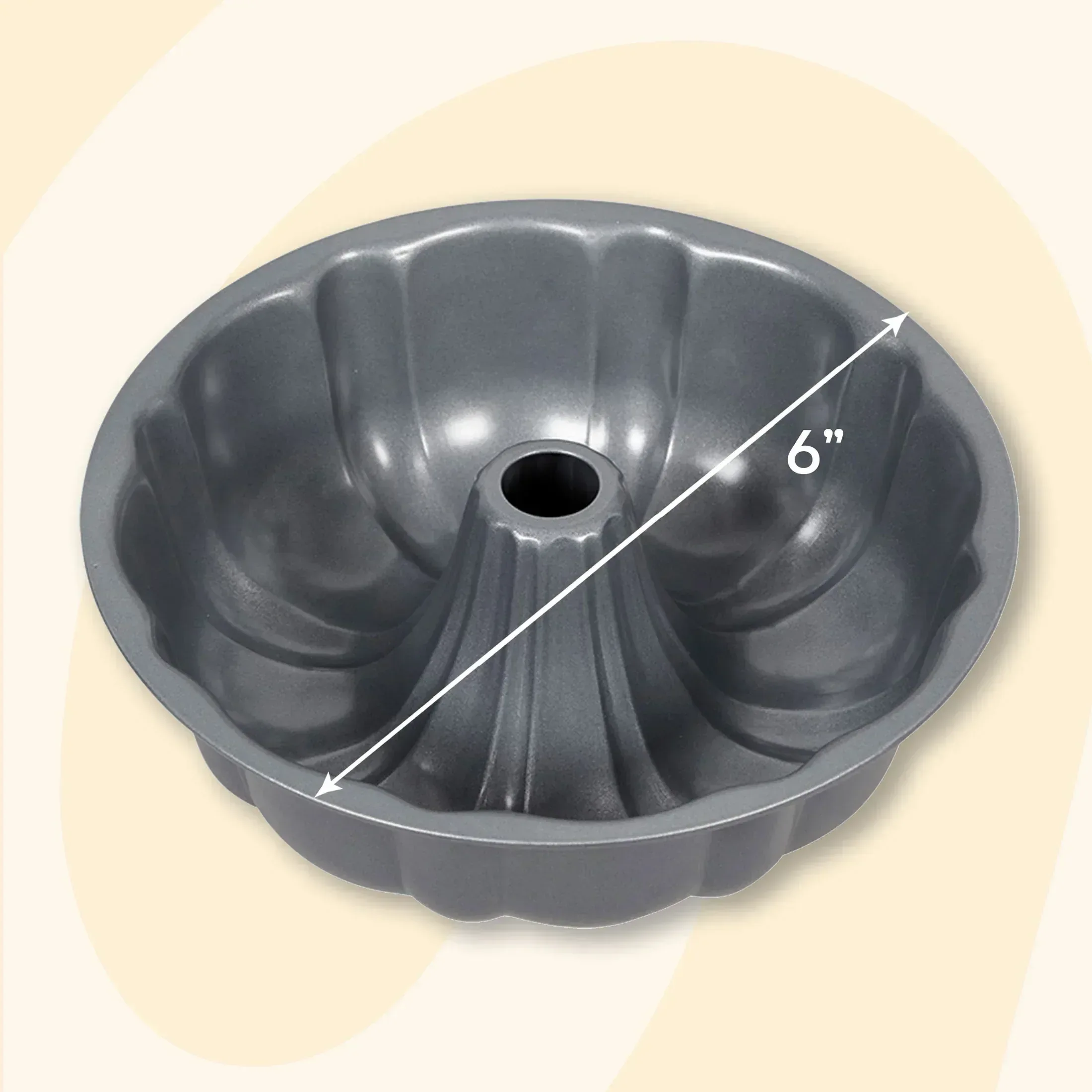 Wilton Everyday Non-Stick Bundt Cake Pan 6" Fluted Tube Baking Pan, Packaging May Vary - Image 3