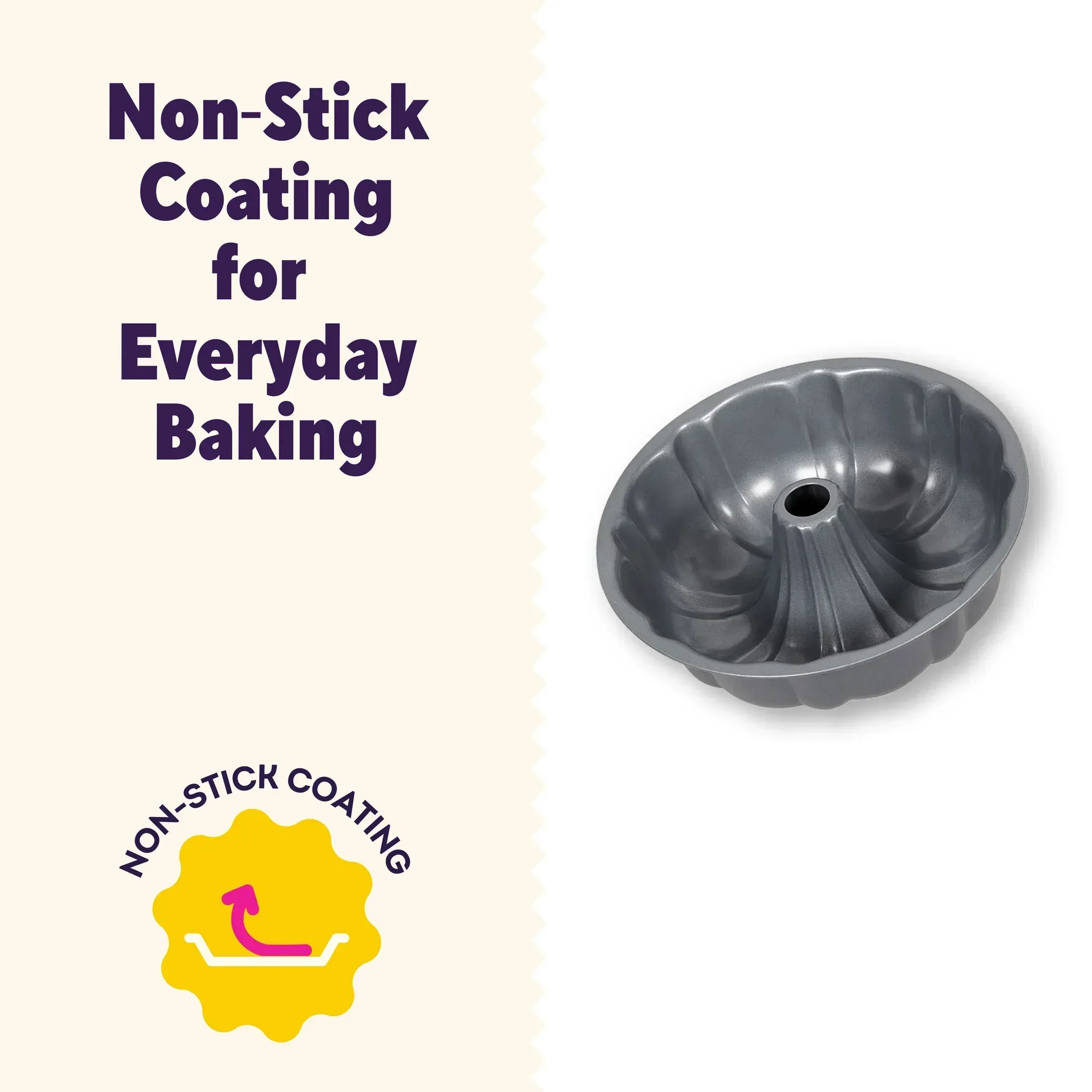 Wilton Everyday Non-Stick Bundt Cake Pan 6" Fluted Tube Baking Pan, Packaging May Vary - Image 4