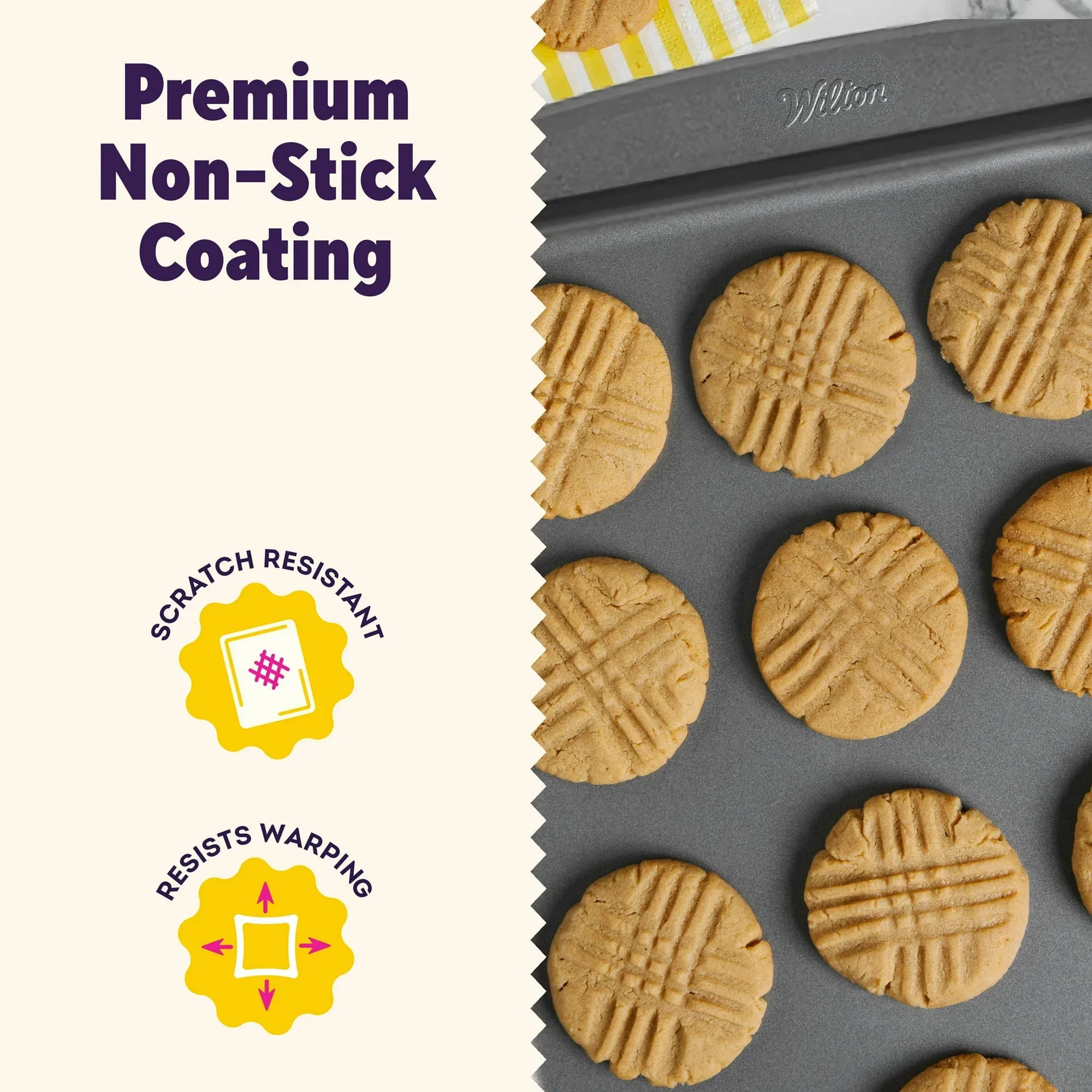 Wilton Premium Non-Stick Large Cookie Sheet 16"x12" Sheet Pan Baking Tray, Packaging May Vary - Image 4