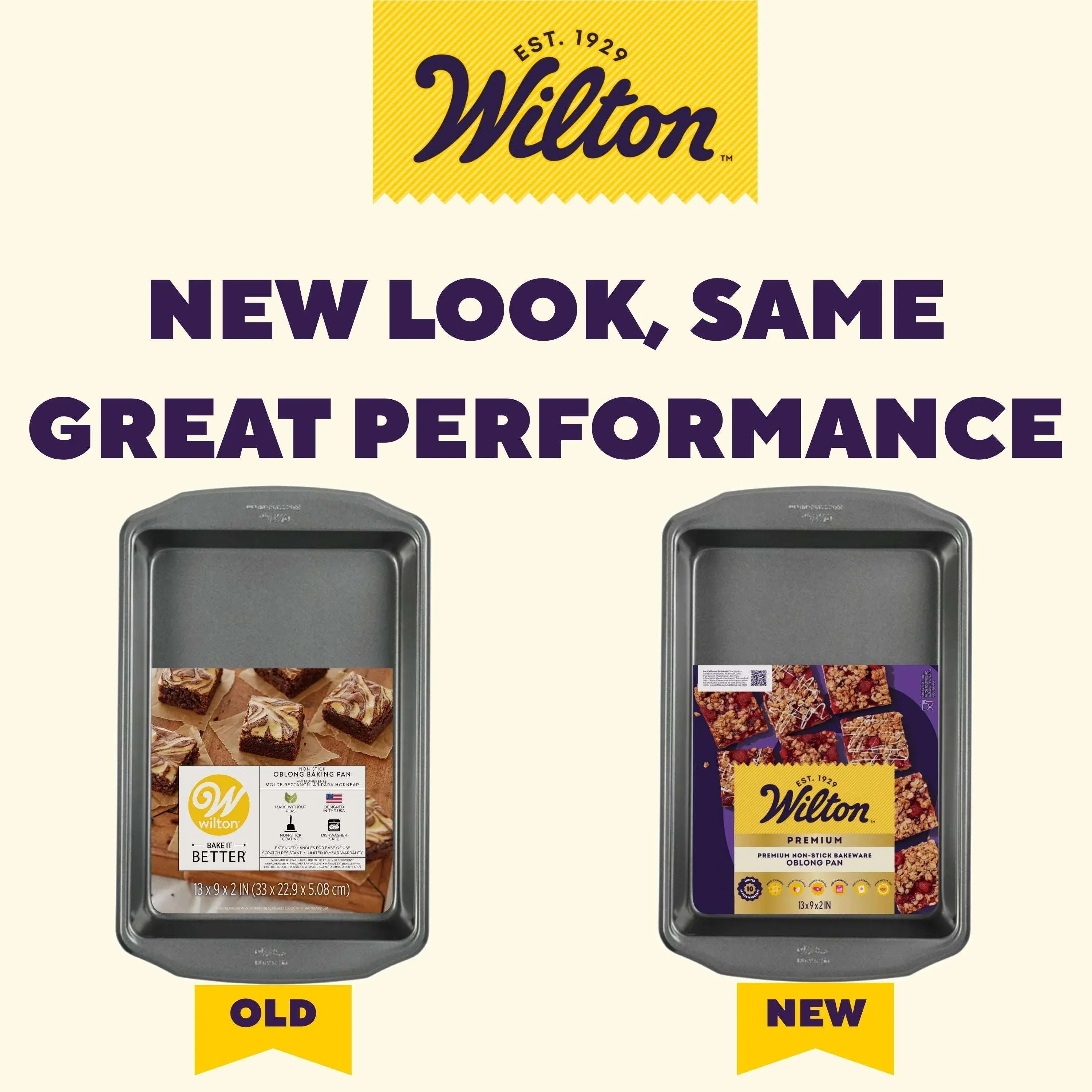 Wilton Premium Non-Stick Oblong Large Brownie Pan 9" x 13" Rectangular Baking Pan, Packaging May Vary - Image 2