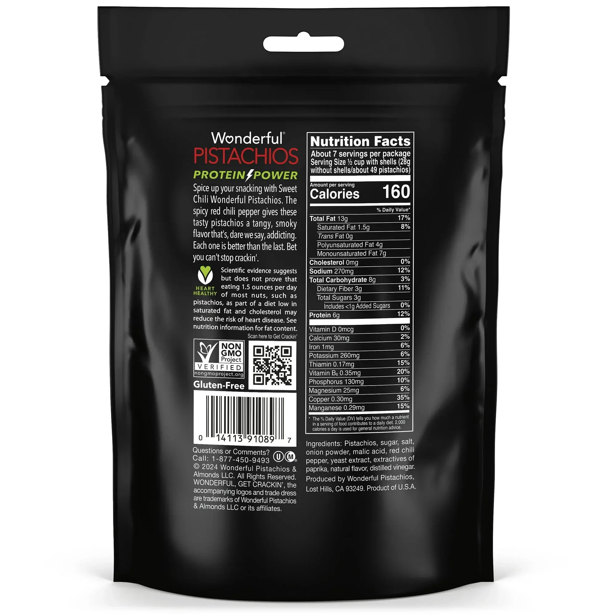 Wonderful Pistachios In-Shell Sweet Chili, 14 Ounce Resealable Bag - Image 6