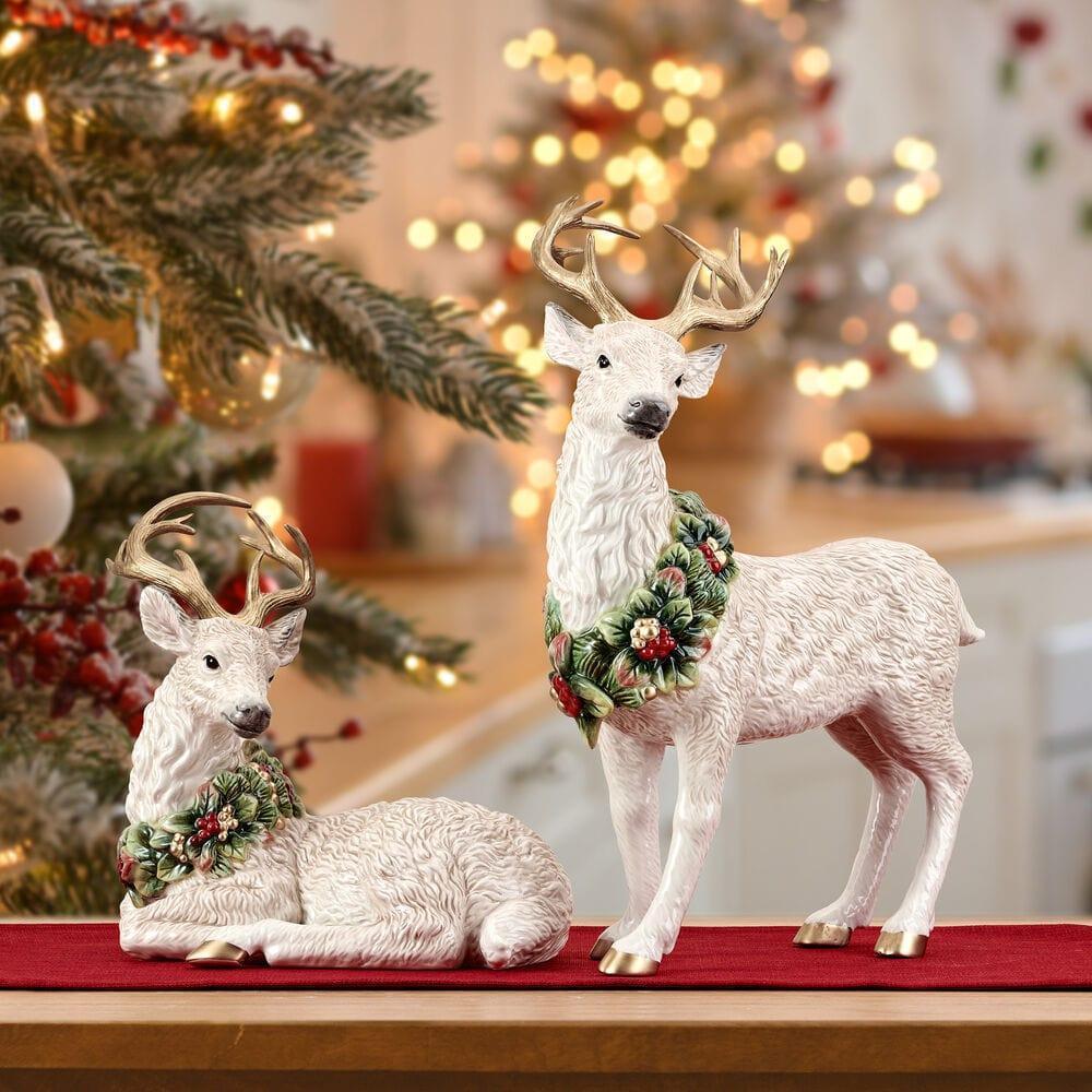 Woodland Holiday Resting Deer Figurine, 10.25IN - Image 5
